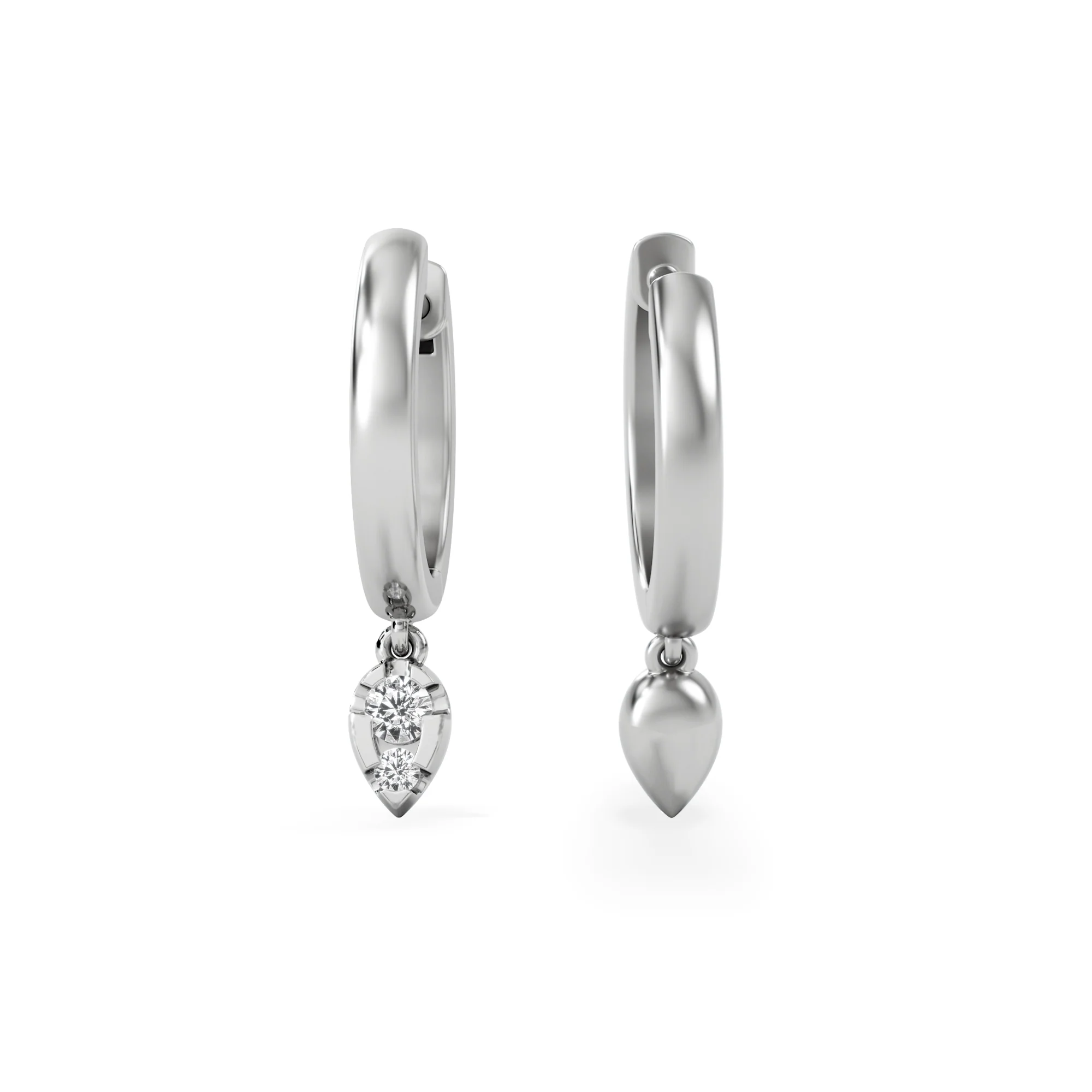 Lab Diamond 0.15ct Marquise Drop Huggies in 925 Silver - Image 5