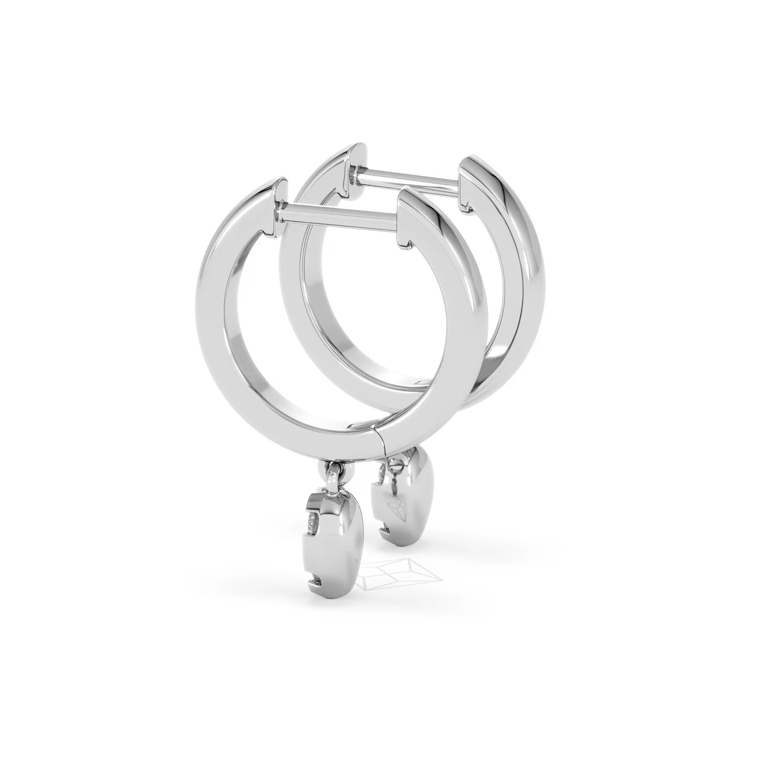 Lab Diamond 0.15ct Marquise Drop Huggies in 925 Silver - Image 63