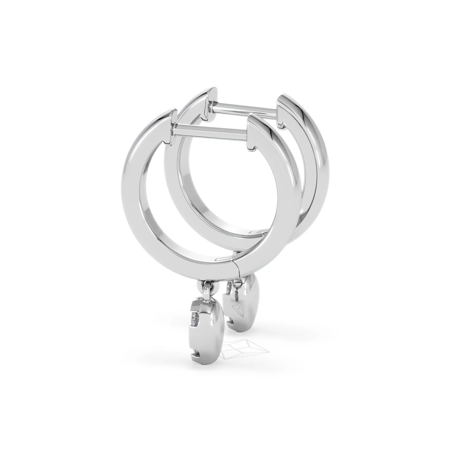 Lab Diamond 0.15ct Marquise Drop Huggies in 925 Silver - Image 64