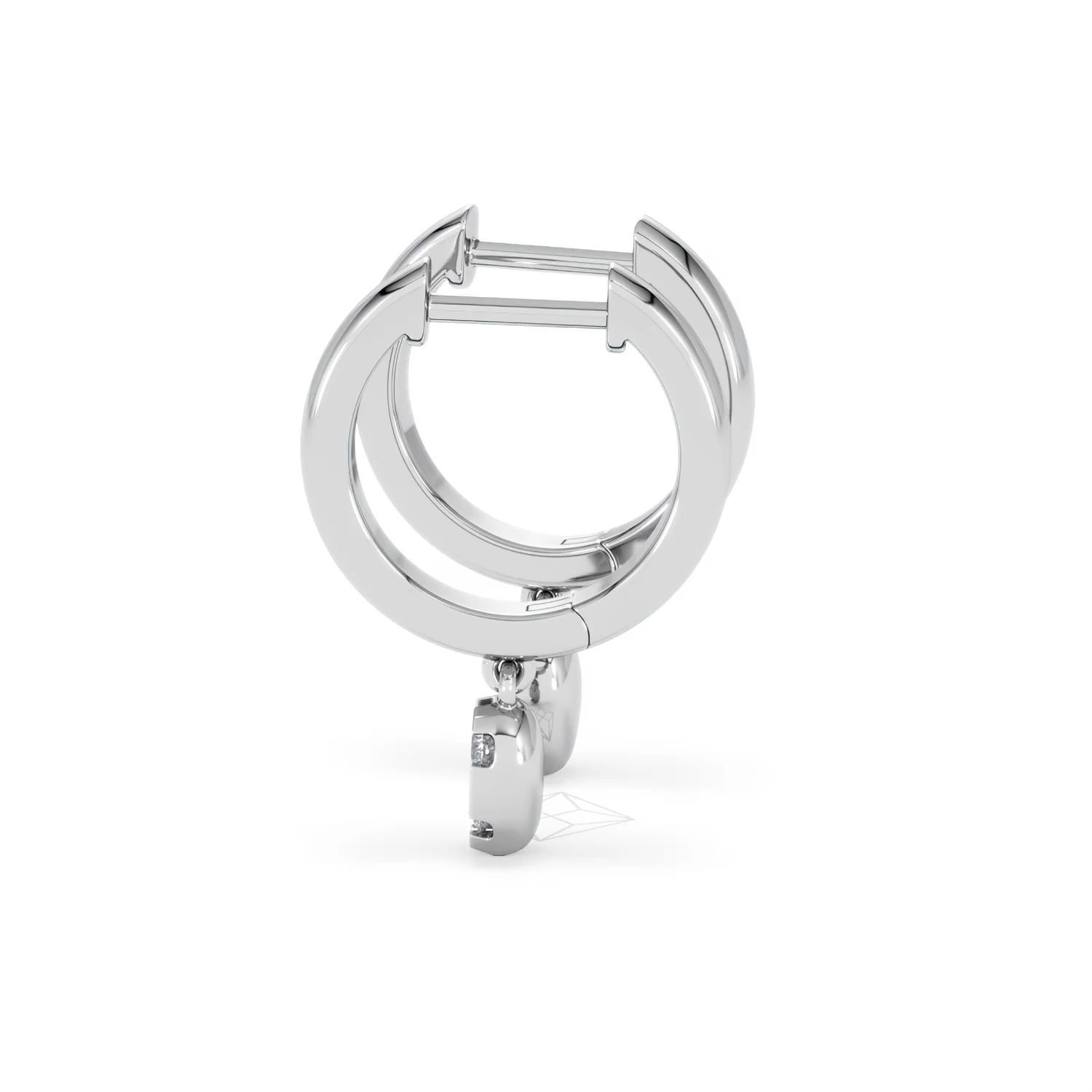 Lab Diamond 0.15ct Marquise Drop Huggies in 925 Silver - Image 66
