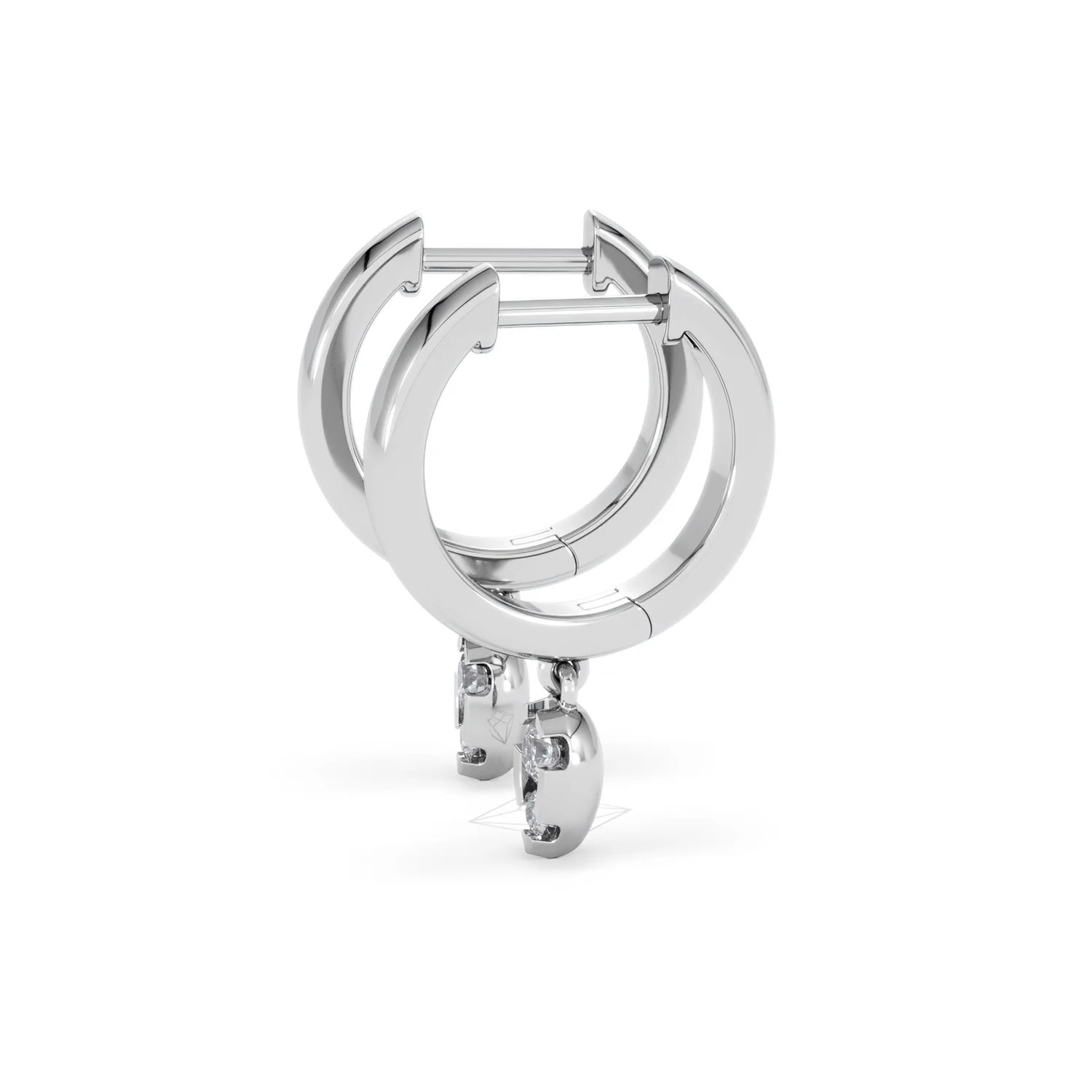 Lab Diamond 0.15ct Marquise Drop Huggies in 925 Silver - Image 71