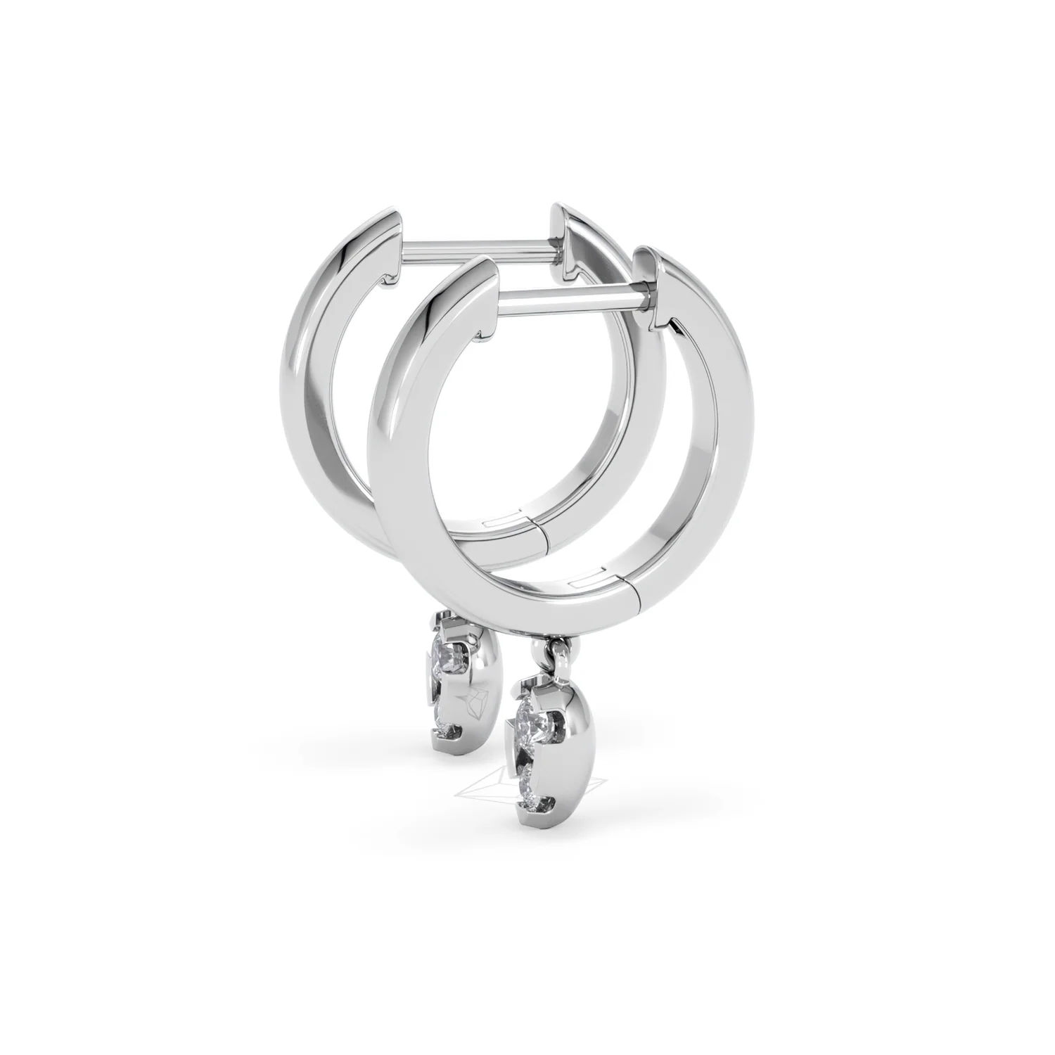 Lab Diamond 0.15ct Marquise Drop Huggies in 925 Silver - Image 72