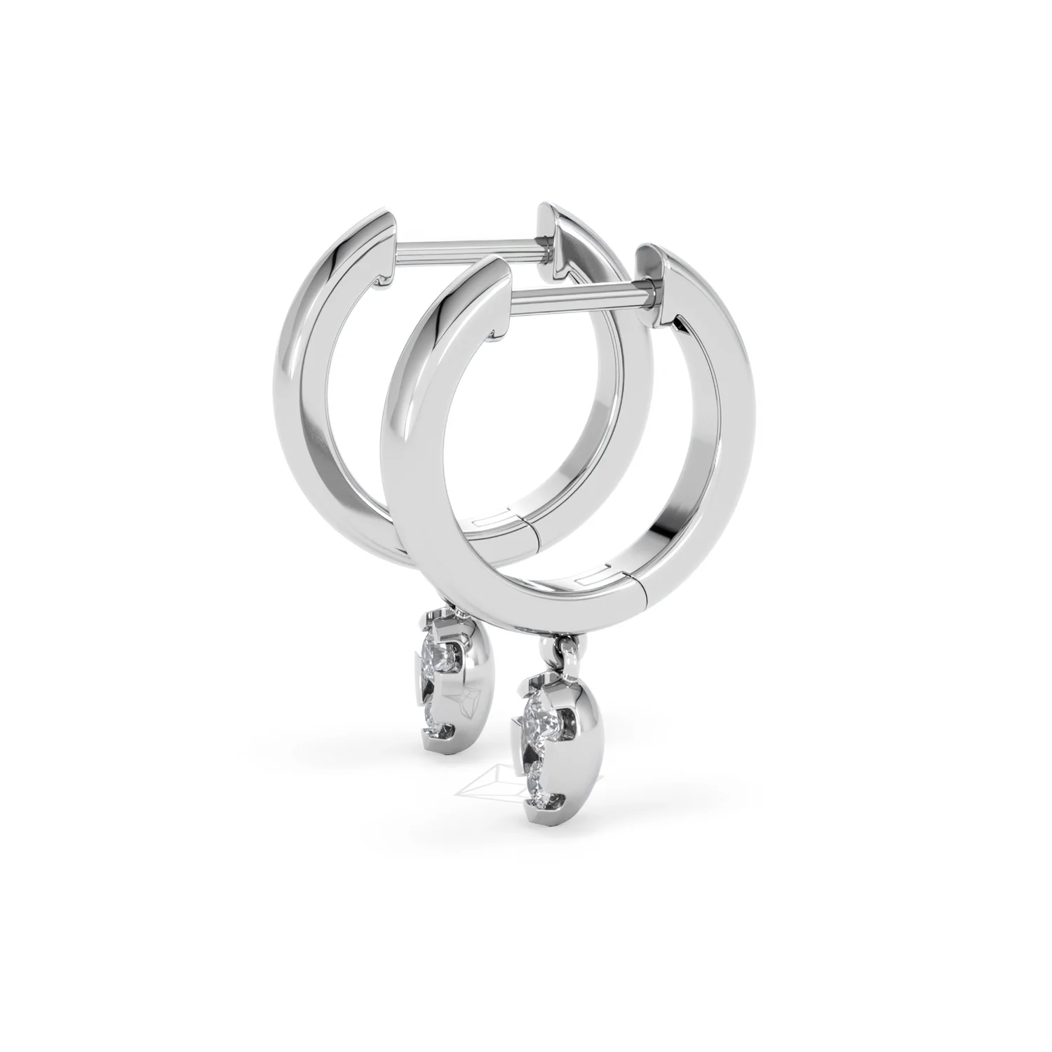 Lab Diamond 0.15ct Marquise Drop Huggies in 925 Silver - Image 73