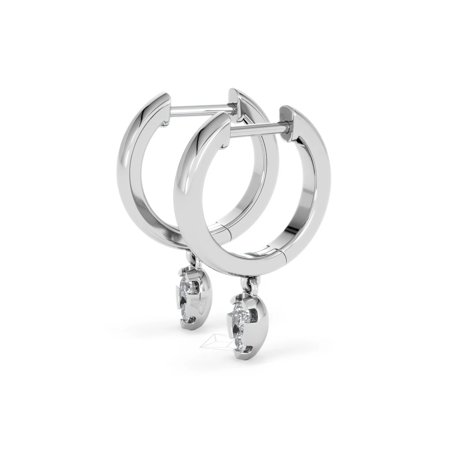 Lab Diamond 0.15ct Marquise Drop Huggies in 925 Silver - Image 74