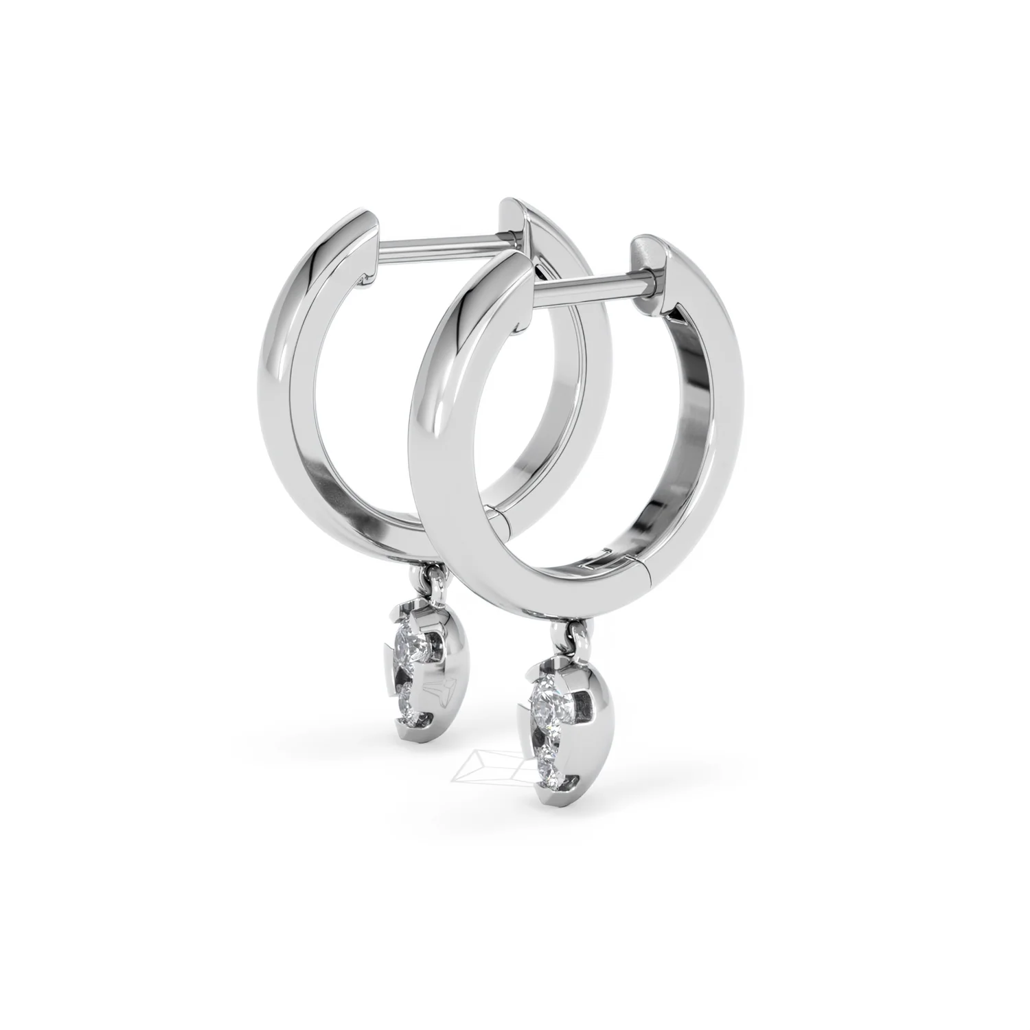 Lab Diamond 0.15ct Marquise Drop Huggies in 925 Silver - Image 75