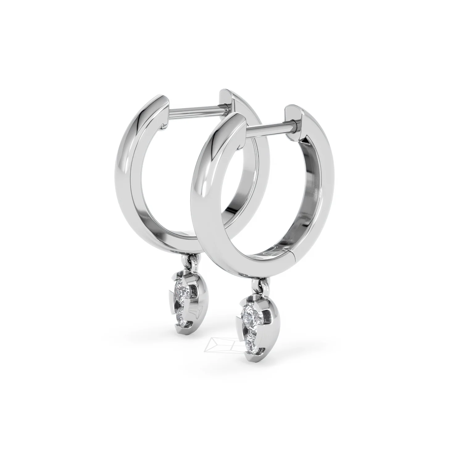 Lab Diamond 0.15ct Marquise Drop Huggies in 925 Silver - Image 76
