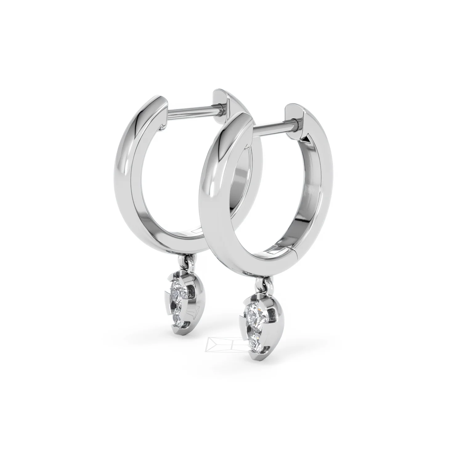Lab Diamond 0.15ct Marquise Drop Huggies in 925 Silver - Image 77