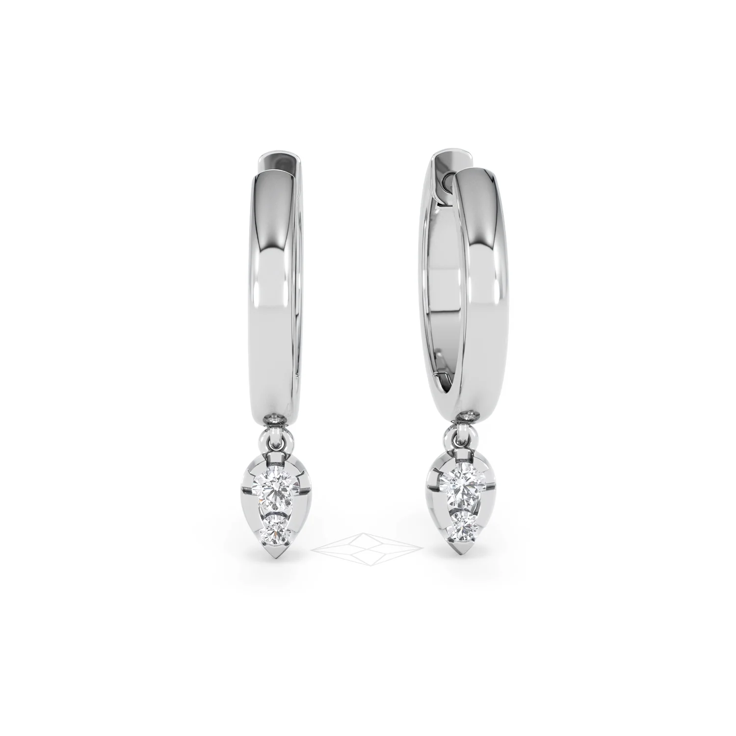 Lab Diamond 0.15ct Marquise Drop Huggies in 925 Silver - Image 9