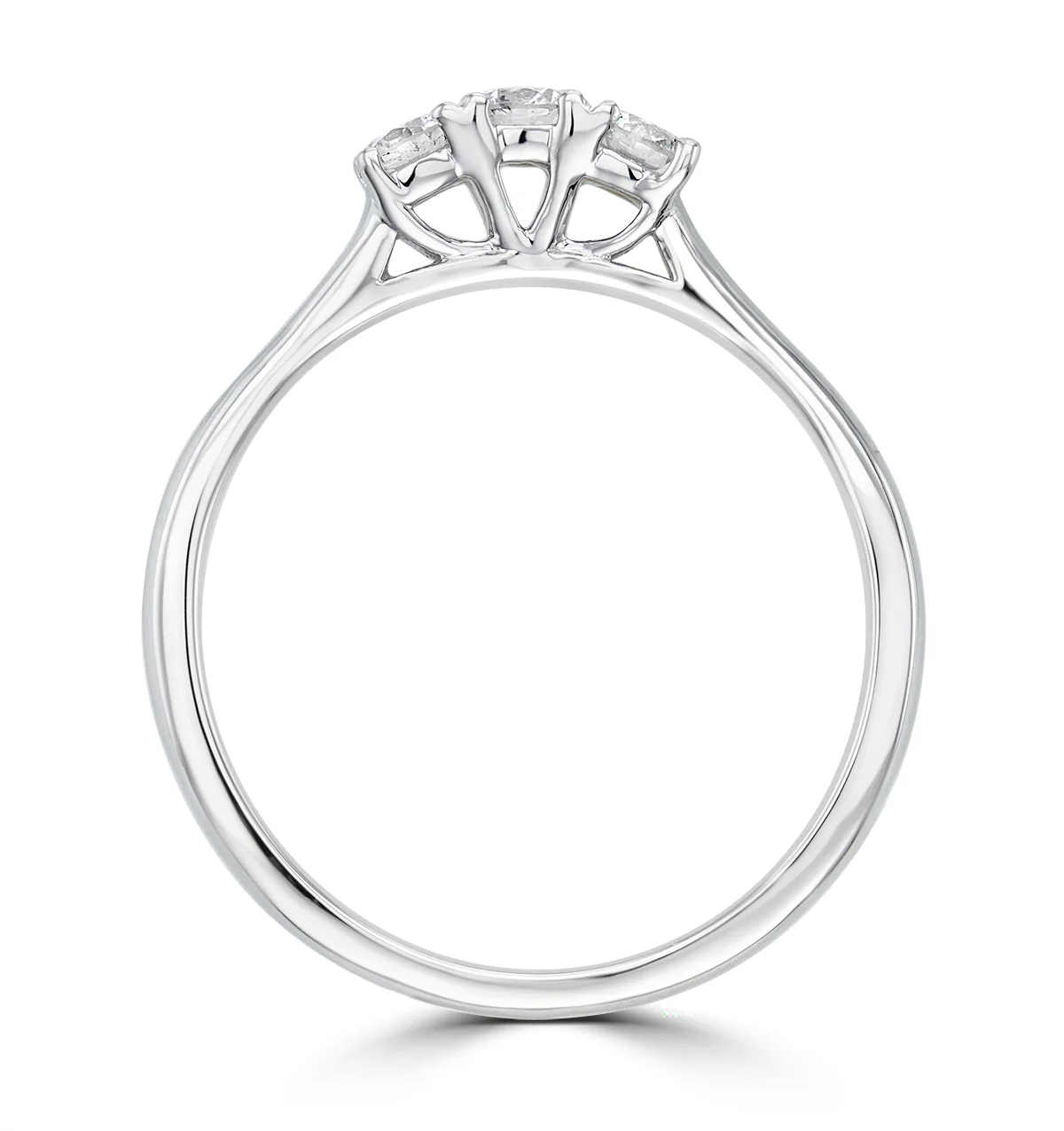 Lab Diamond 3 Stone Trilogy Ring 0.25ct H/Si Set in 9K White Gold - Image 3