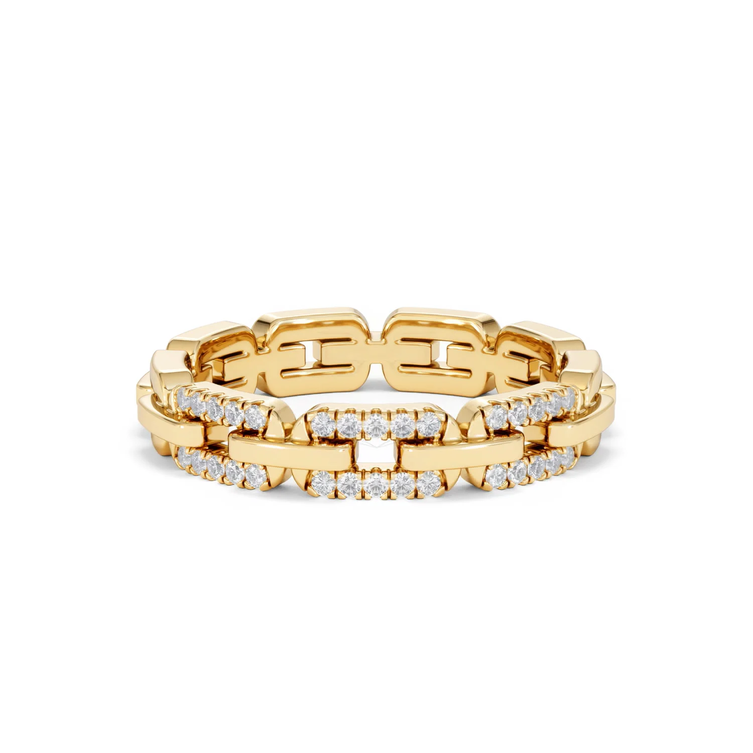 Lab Diamond Chain Link Ring 0.14ct in 18k Gold Vermeil - Image 11
