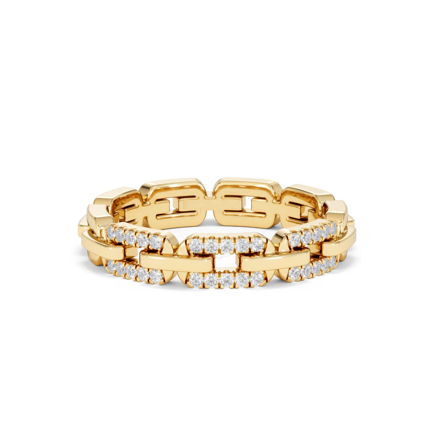 Lab Diamond Chain Link Ring 0.14ct in 18k Gold Vermeil - Image 12