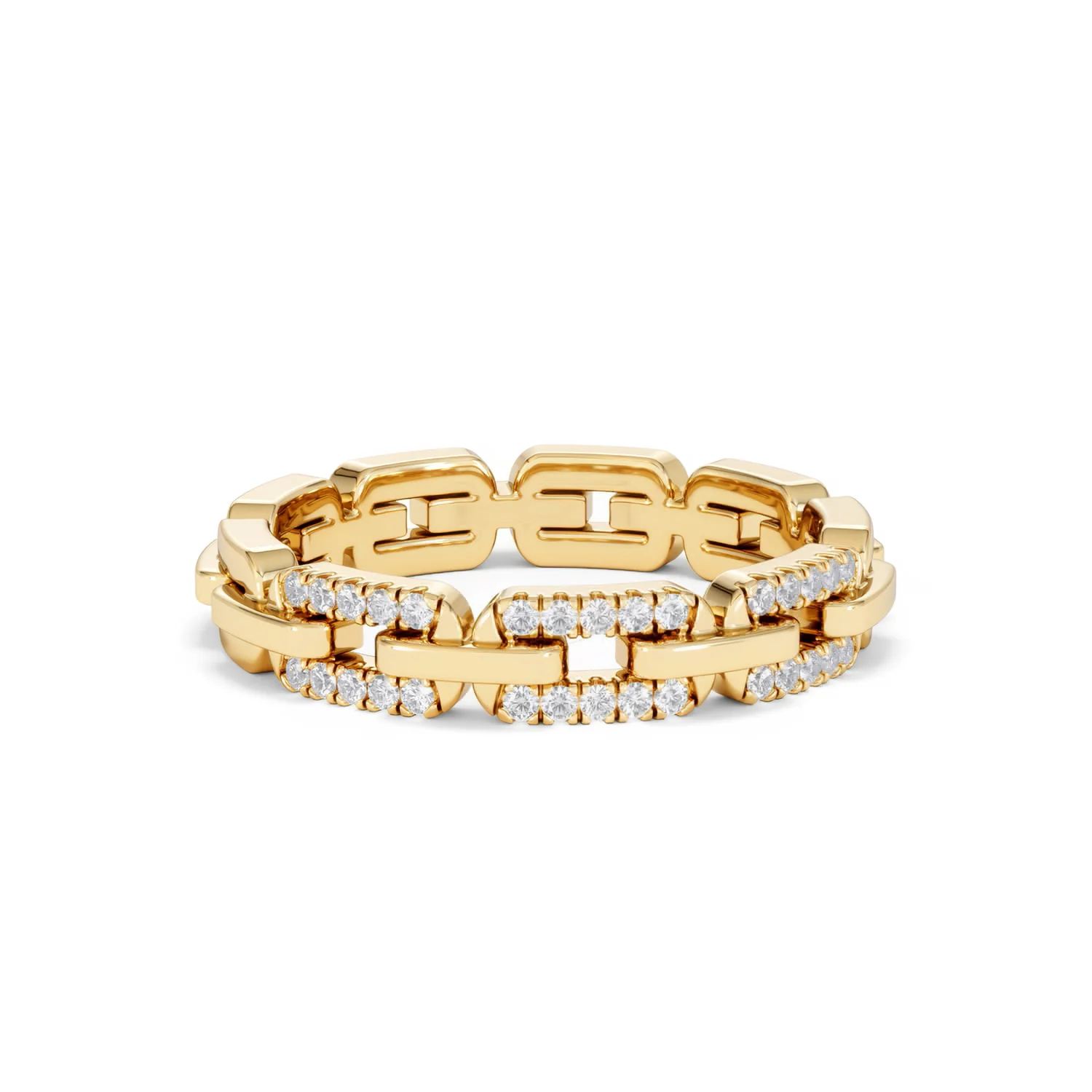 Lab Diamond Chain Link Ring 0.14ct in 18k Gold Vermeil - Image 13