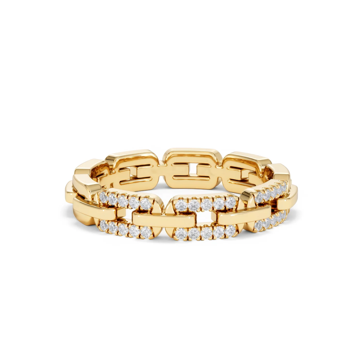 Lab Diamond Chain Link Ring 0.14ct in 18k Gold Vermeil - Image 14
