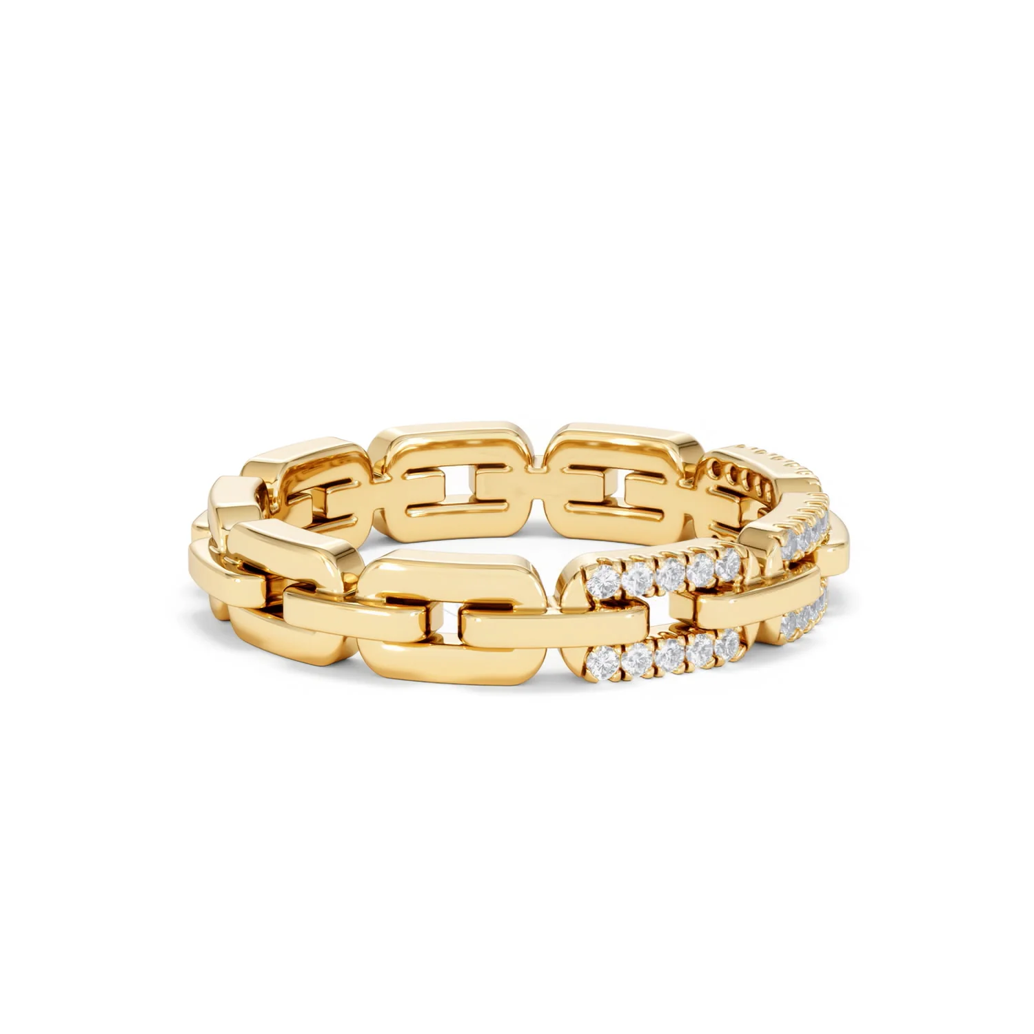 Lab Diamond Chain Link Ring 0.14ct in 18k Gold Vermeil - Image 27