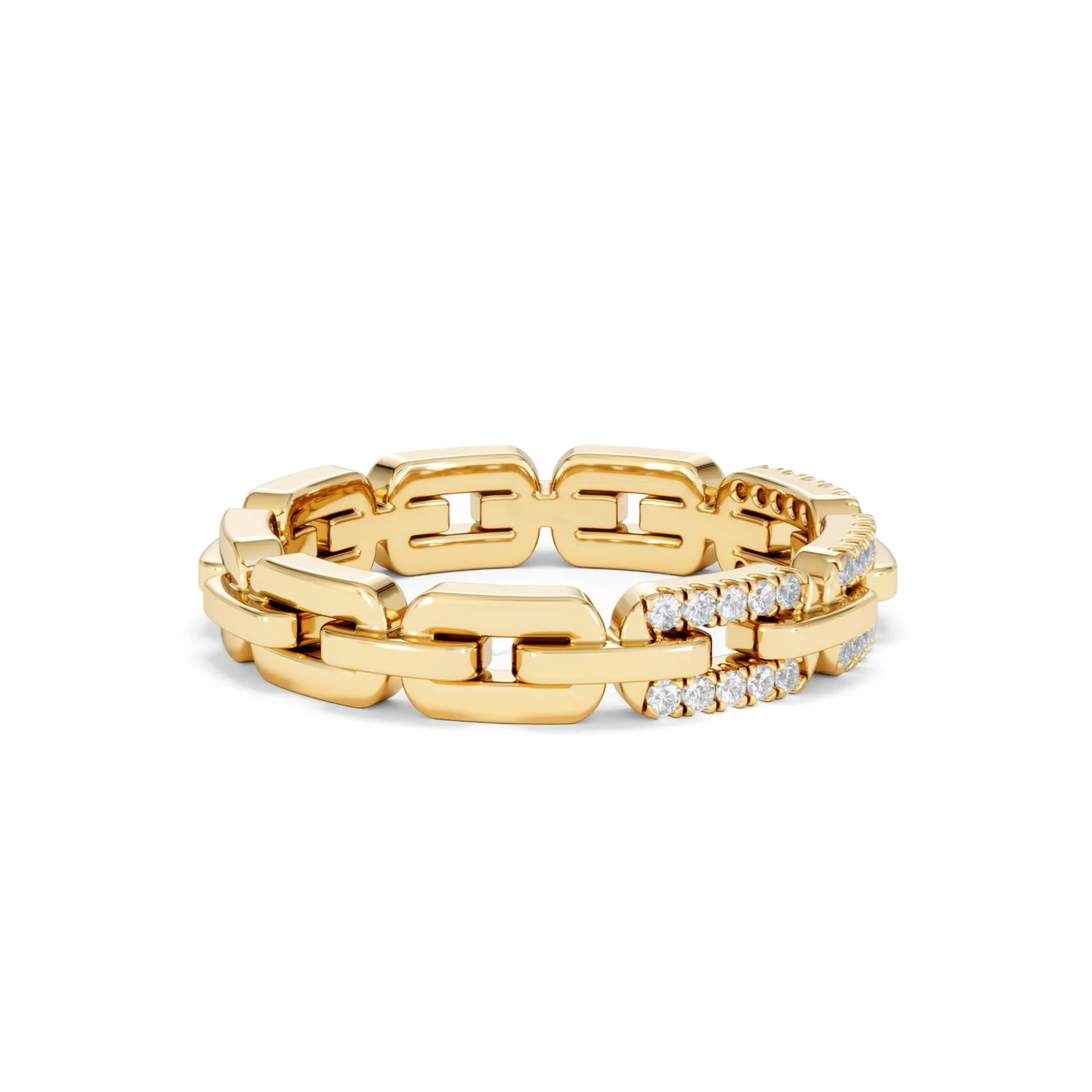Lab Diamond Chain Link Ring 0.14ct in 18k Gold Vermeil - Image 28