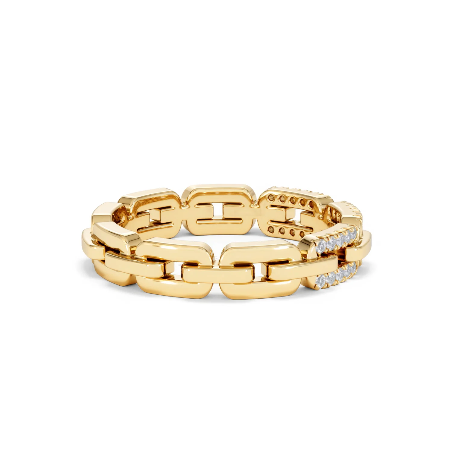 Lab Diamond Chain Link Ring 0.14ct in 18k Gold Vermeil - Image 33