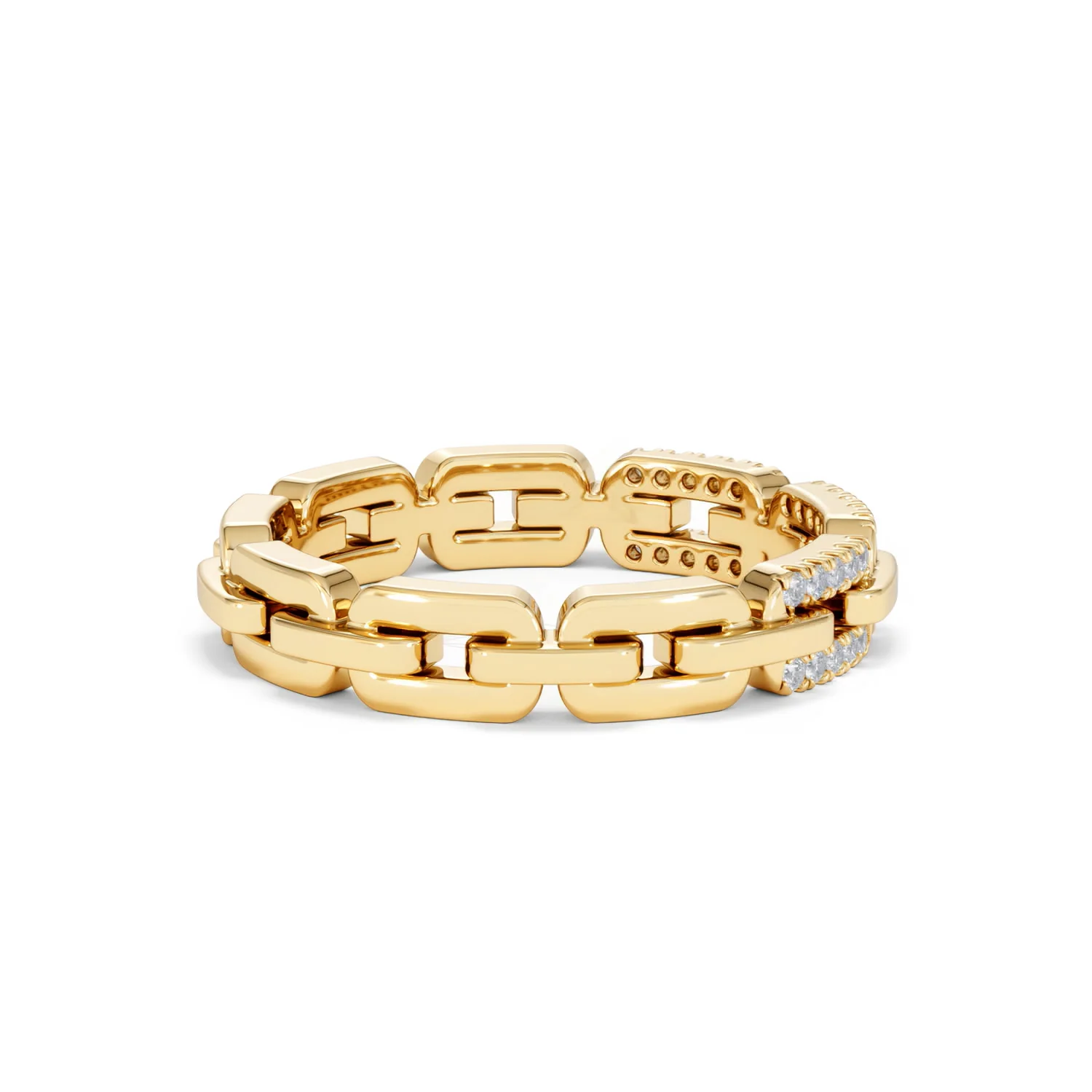 Lab Diamond Chain Link Ring 0.14ct in 18k Gold Vermeil - Image 34