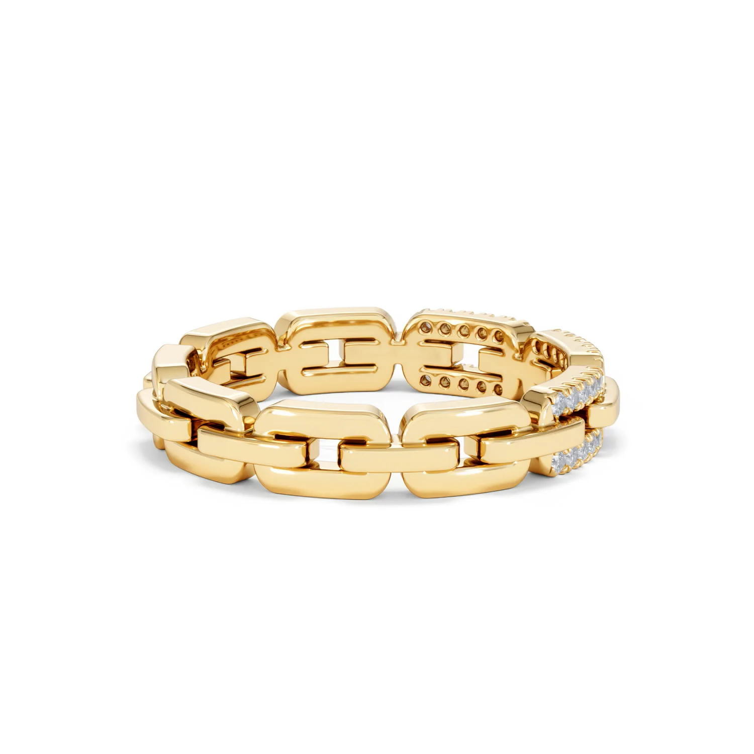 Lab Diamond Chain Link Ring 0.14ct in 18k Gold Vermeil - Image 35