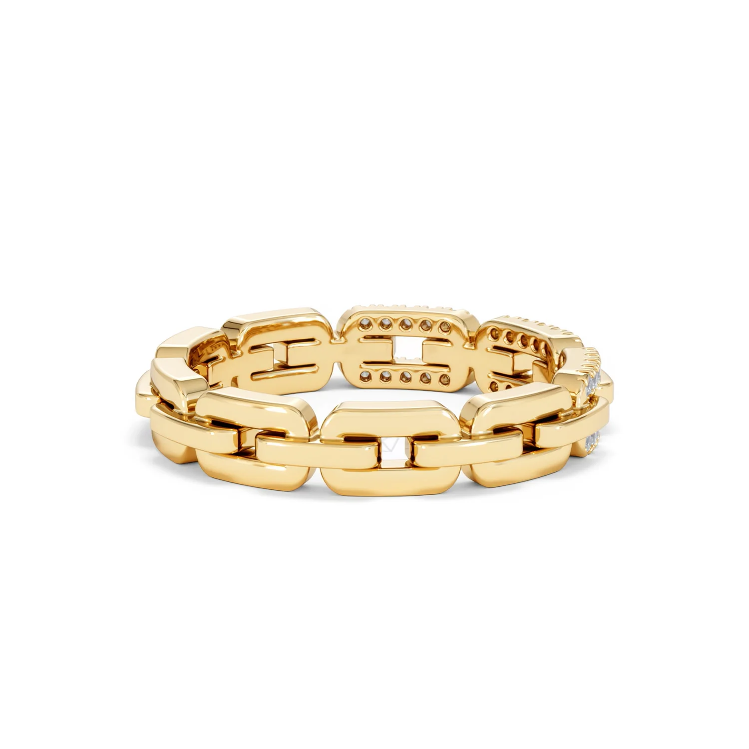 Lab Diamond Chain Link Ring 0.14ct in 18k Gold Vermeil - Image 39