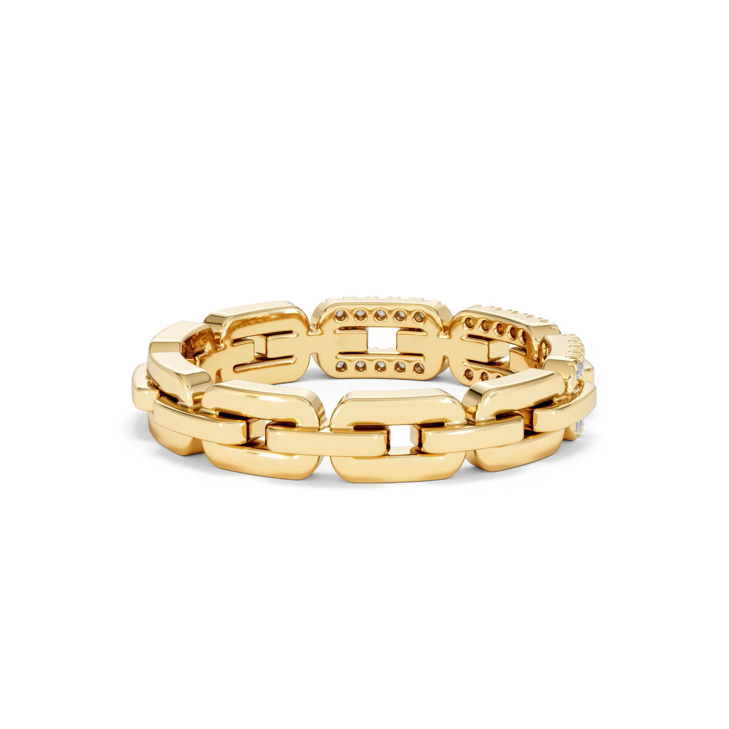 Lab Diamond Chain Link Ring 0.14ct in 18k Gold Vermeil - Image 40