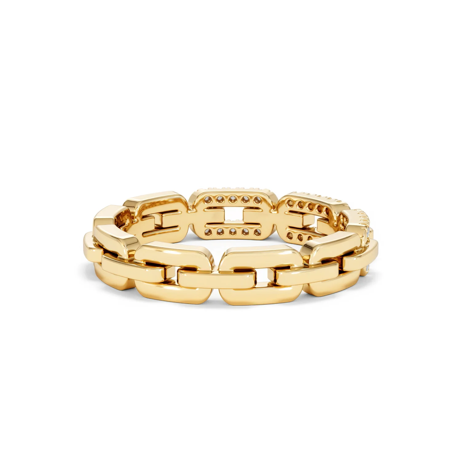 Lab Diamond Chain Link Ring 0.14ct in 18k Gold Vermeil - Image 41