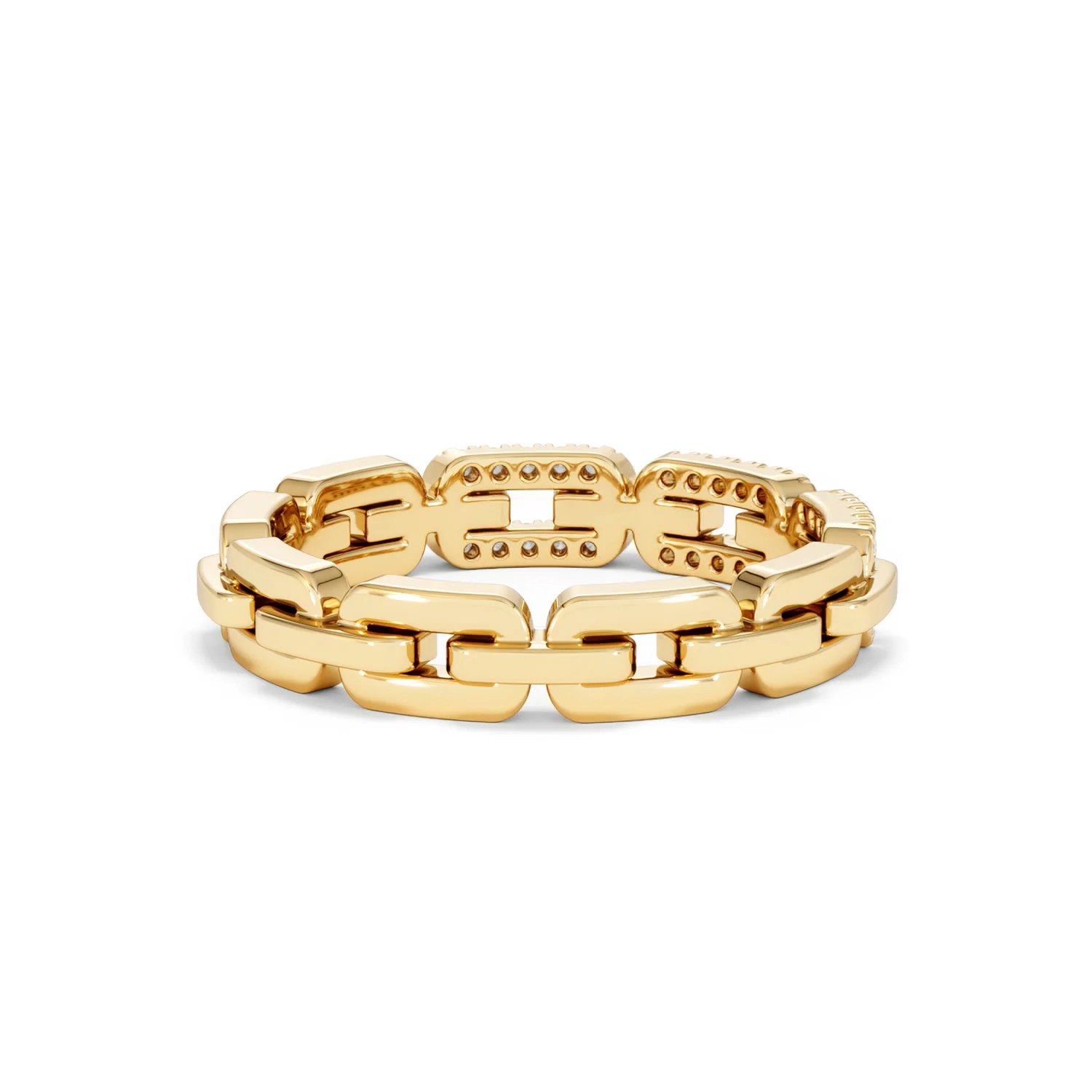 Lab Diamond Chain Link Ring 0.14ct in 18k Gold Vermeil - Image 42