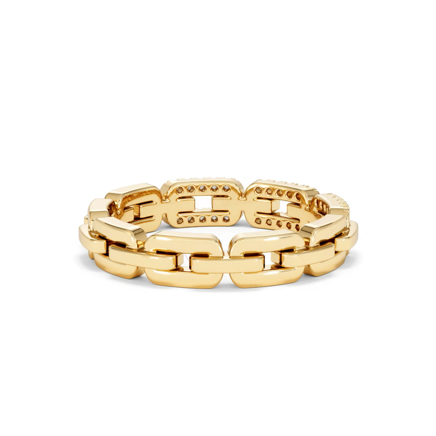 Lab Diamond Chain Link Ring 0.14ct in 18k Gold Vermeil - Image 43