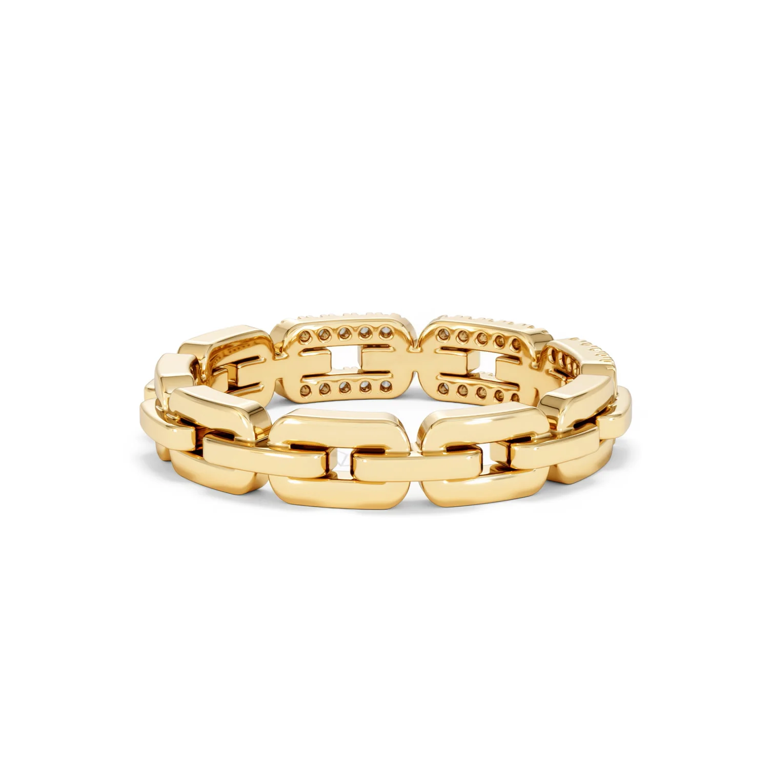 Lab Diamond Chain Link Ring 0.14ct in 18k Gold Vermeil - Image 44