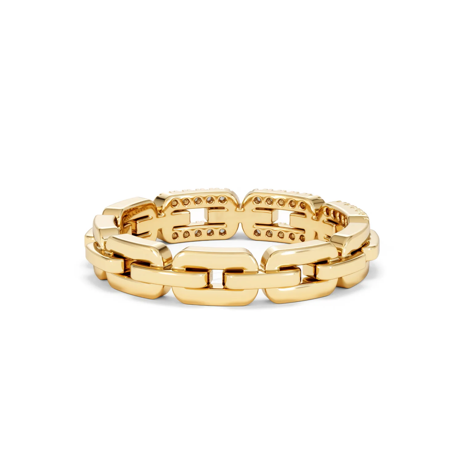 Lab Diamond Chain Link Ring 0.14ct in 18k Gold Vermeil - Image 45