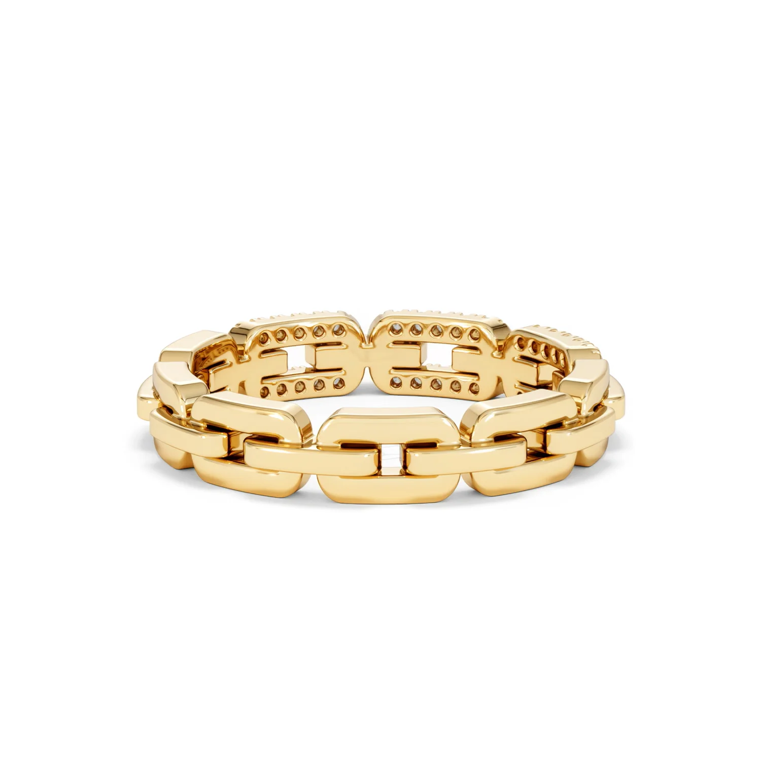 Lab Diamond Chain Link Ring 0.14ct in 18k Gold Vermeil - Image 47