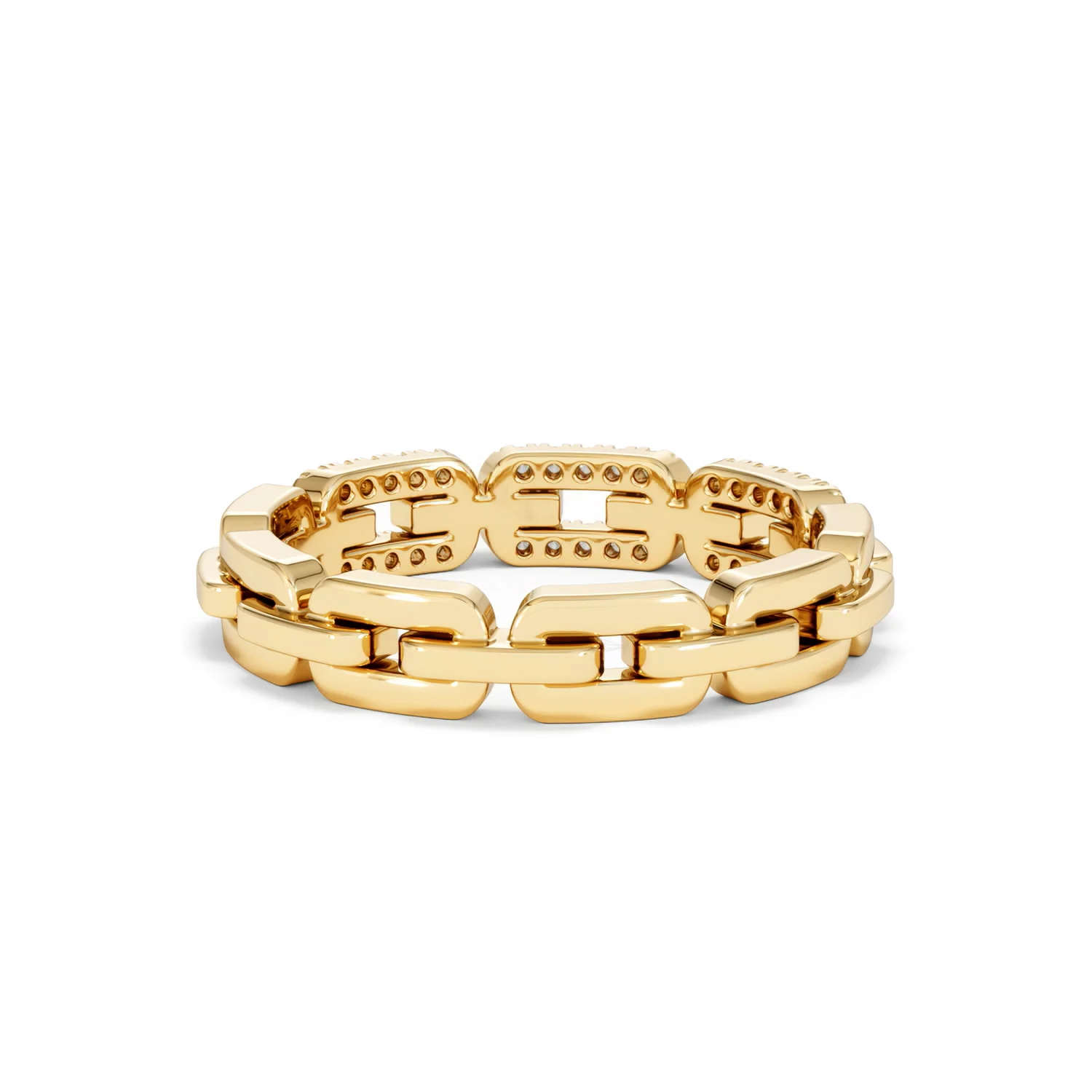 Lab Diamond Chain Link Ring 0.14ct in 18k Gold Vermeil - Image 49