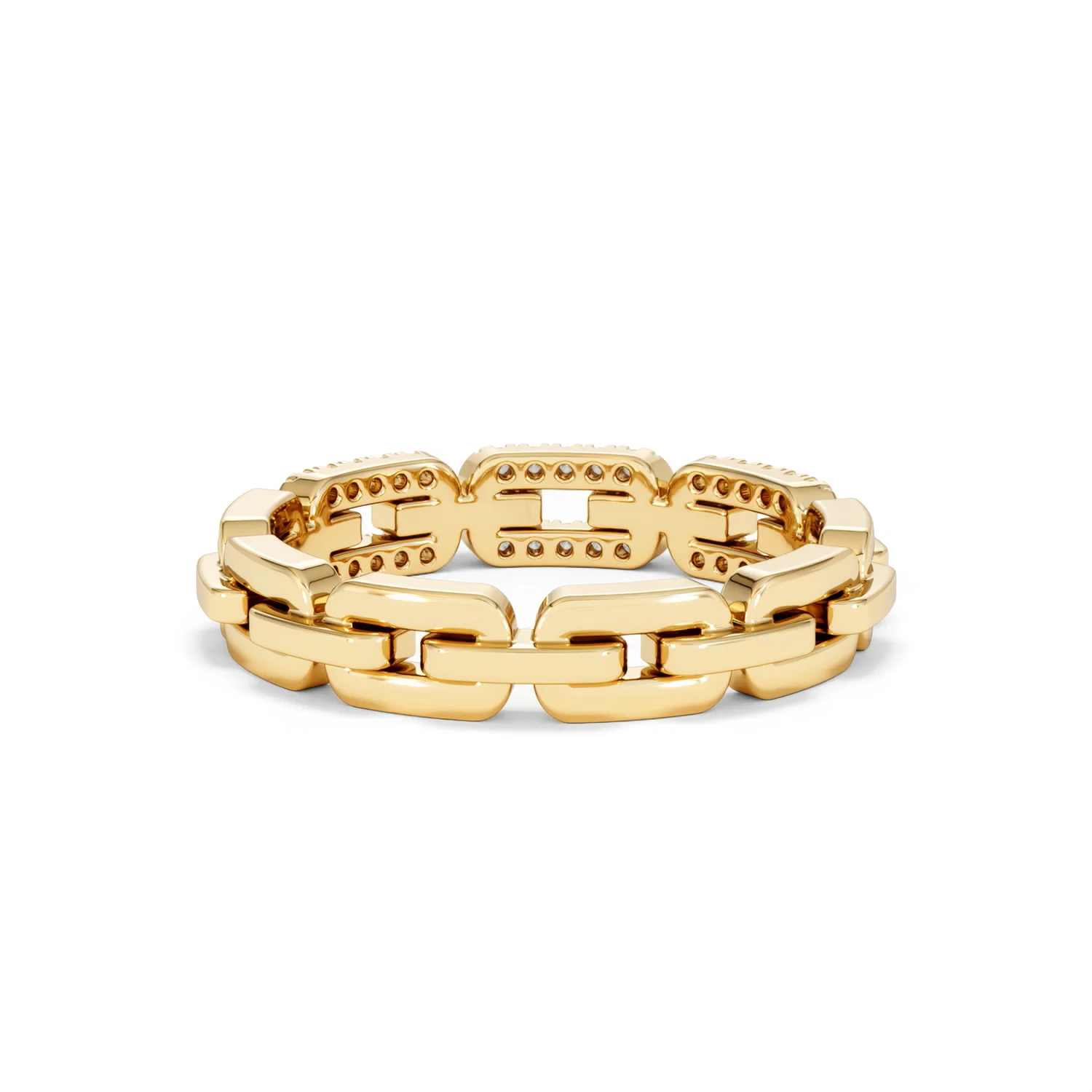 Lab Diamond Chain Link Ring 0.14ct in 18k Gold Vermeil - Image 50