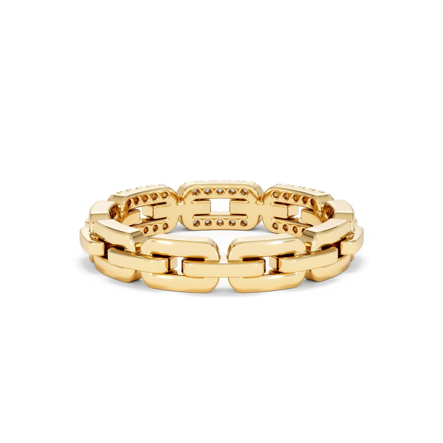 Lab Diamond Chain Link Ring 0.14ct in 18k Gold Vermeil - Image 51