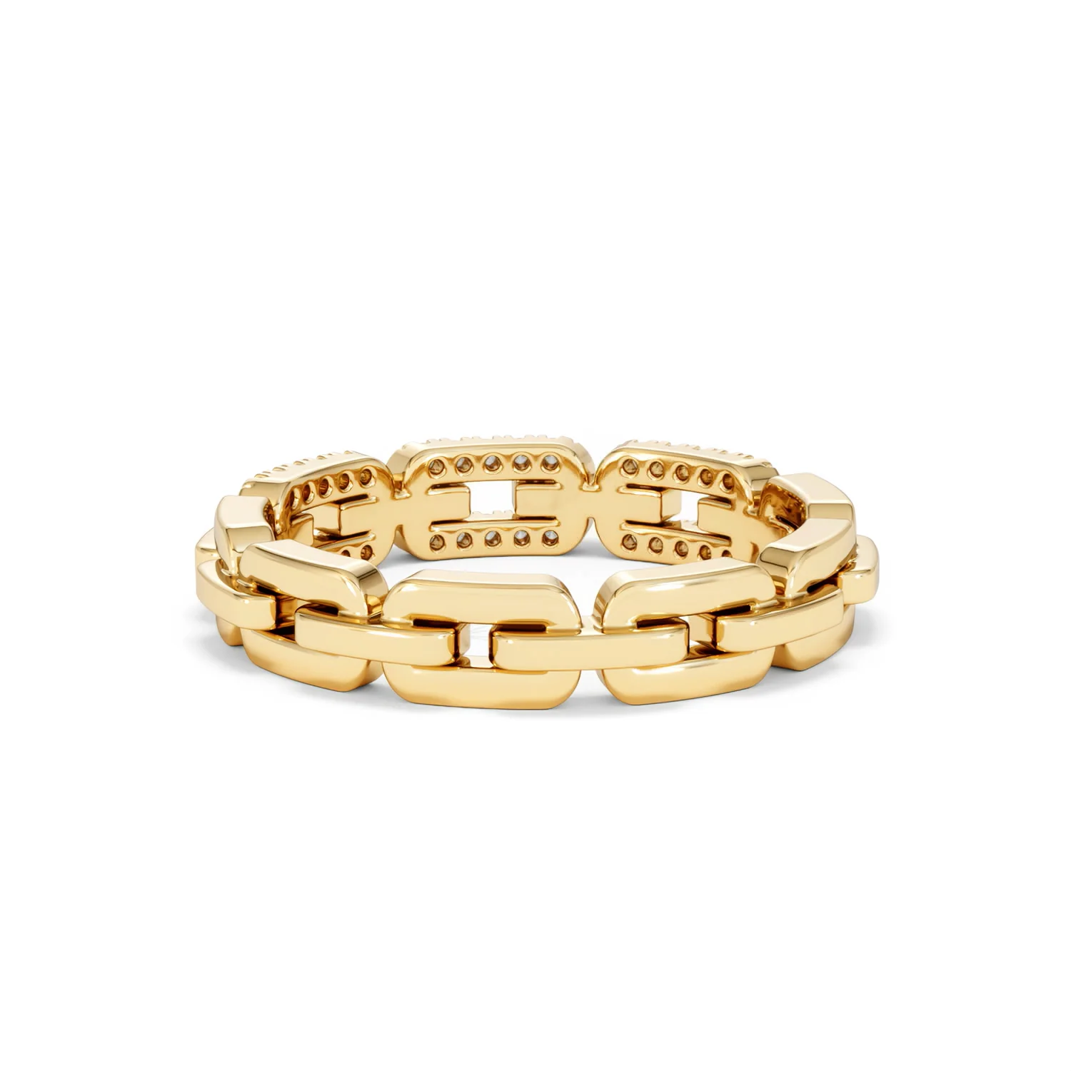 Lab Diamond Chain Link Ring 0.14ct in 18k Gold Vermeil - Image 53