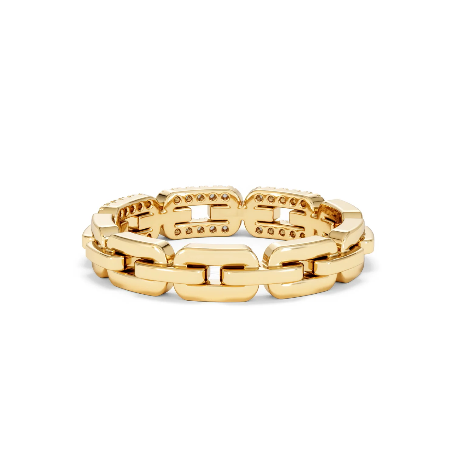 Lab Diamond Chain Link Ring 0.14ct in 18k Gold Vermeil - Image 54
