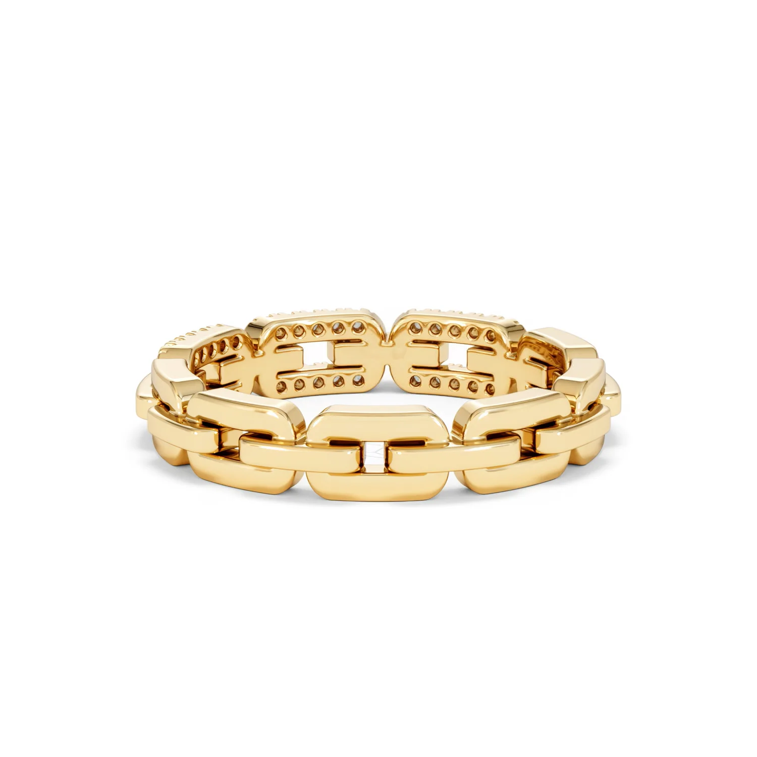 Lab Diamond Chain Link Ring 0.14ct in 18k Gold Vermeil - Image 55