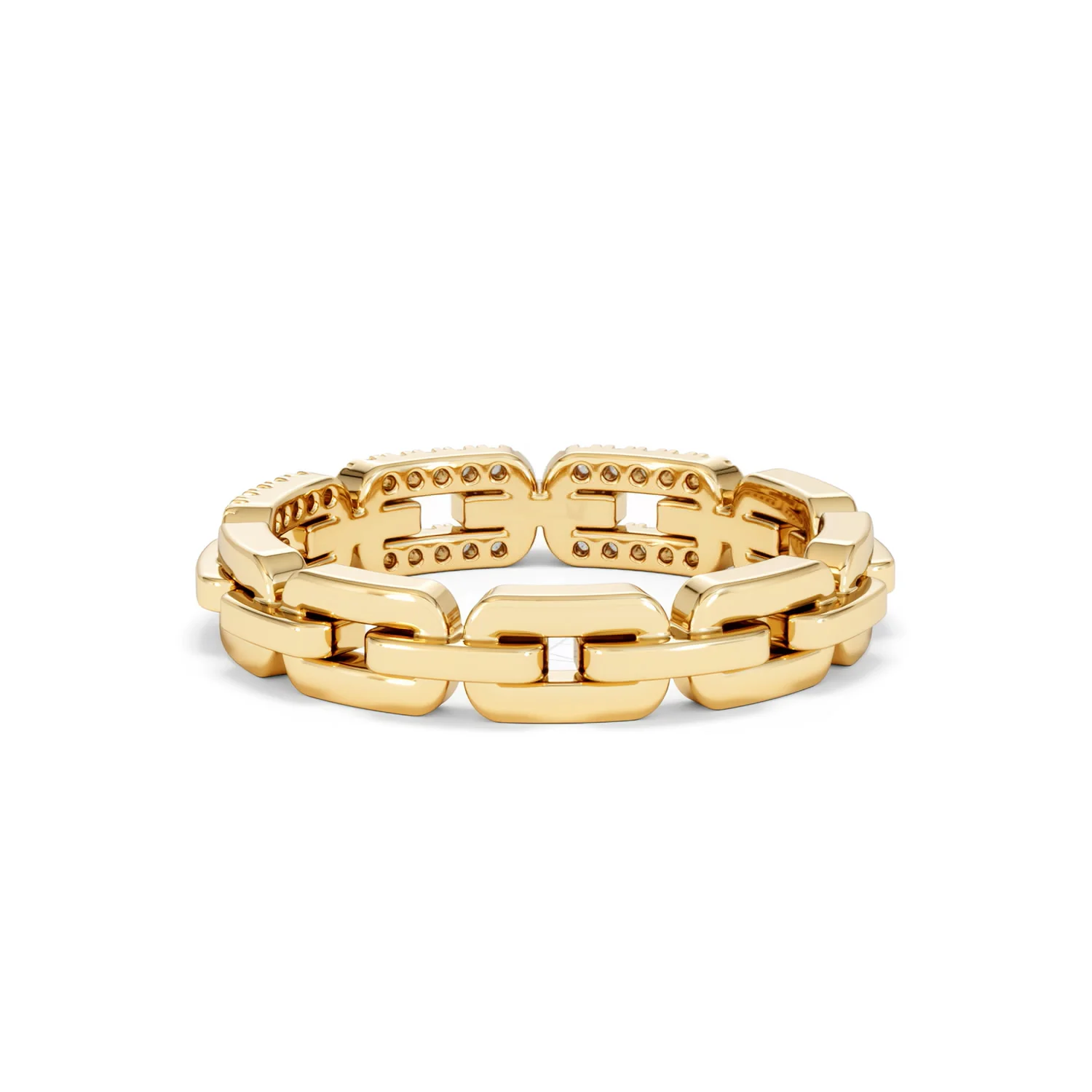 Lab Diamond Chain Link Ring 0.14ct in 18k Gold Vermeil - Image 56