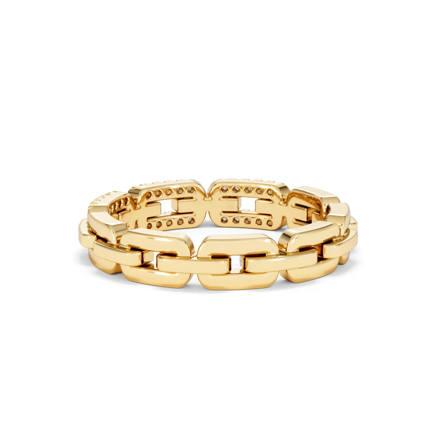 Lab Diamond Chain Link Ring 0.14ct in 18k Gold Vermeil - Image 57