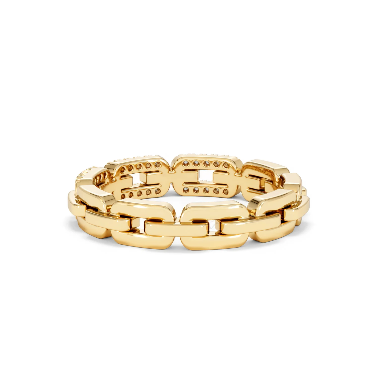 Lab Diamond Chain Link Ring 0.14ct in 18k Gold Vermeil - Image 58
