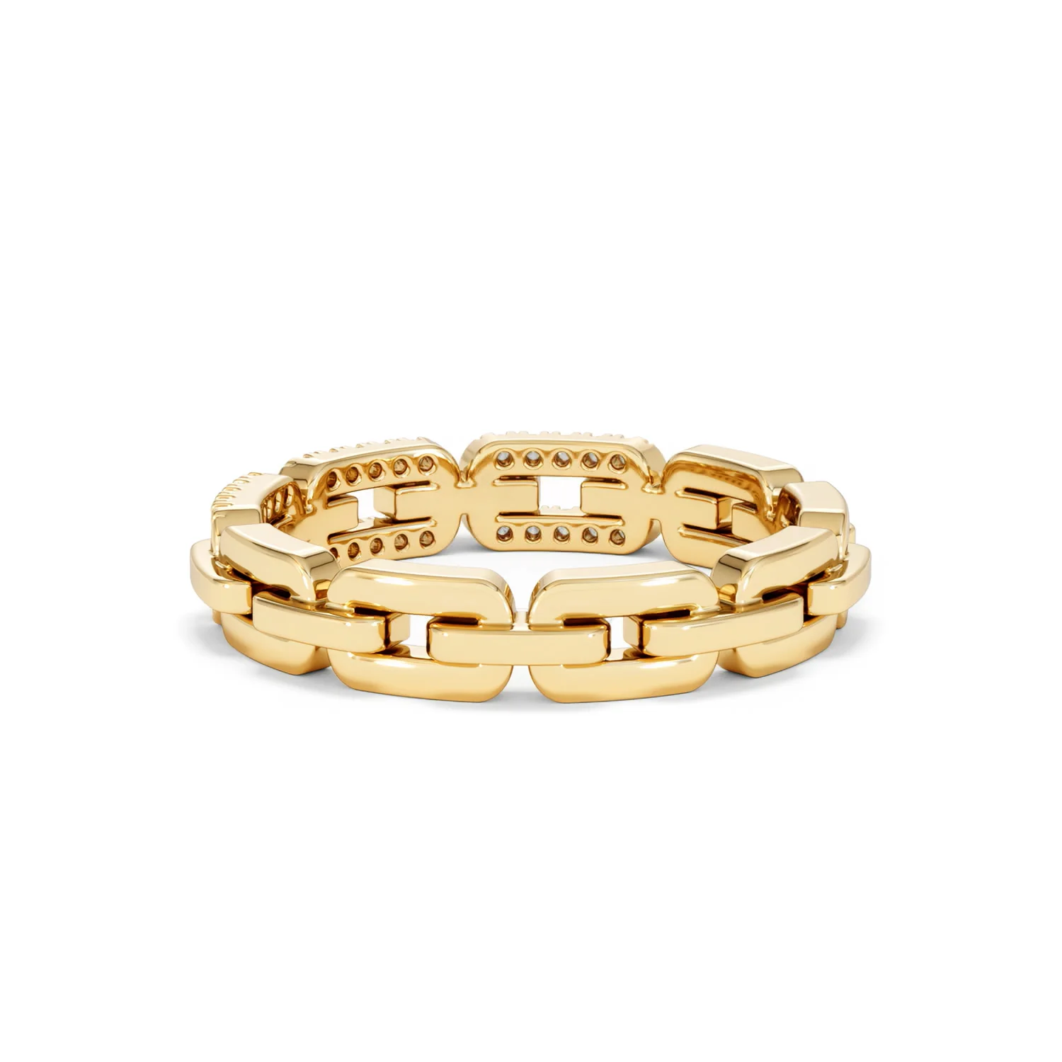 Lab Diamond Chain Link Ring 0.14ct in 18k Gold Vermeil - Image 59