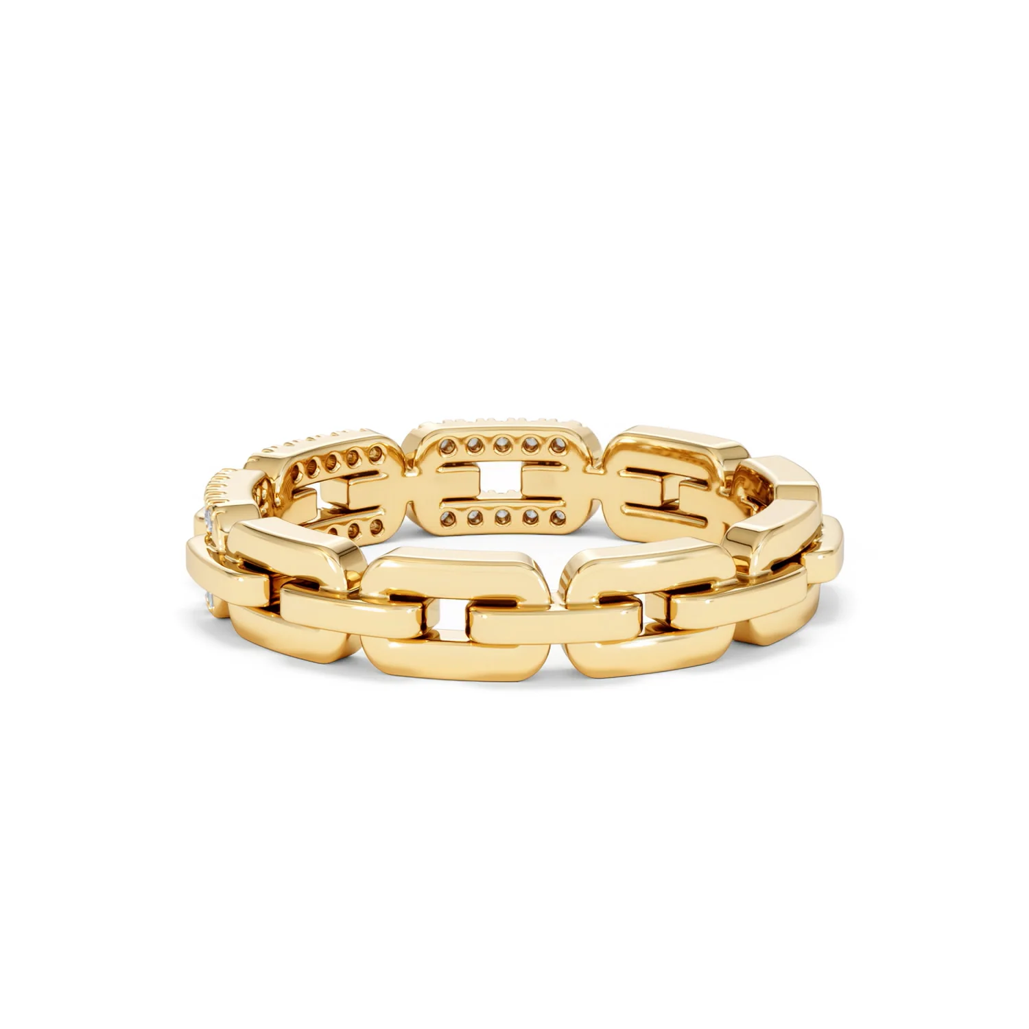 Lab Diamond Chain Link Ring 0.14ct in 18k Gold Vermeil - Image 61