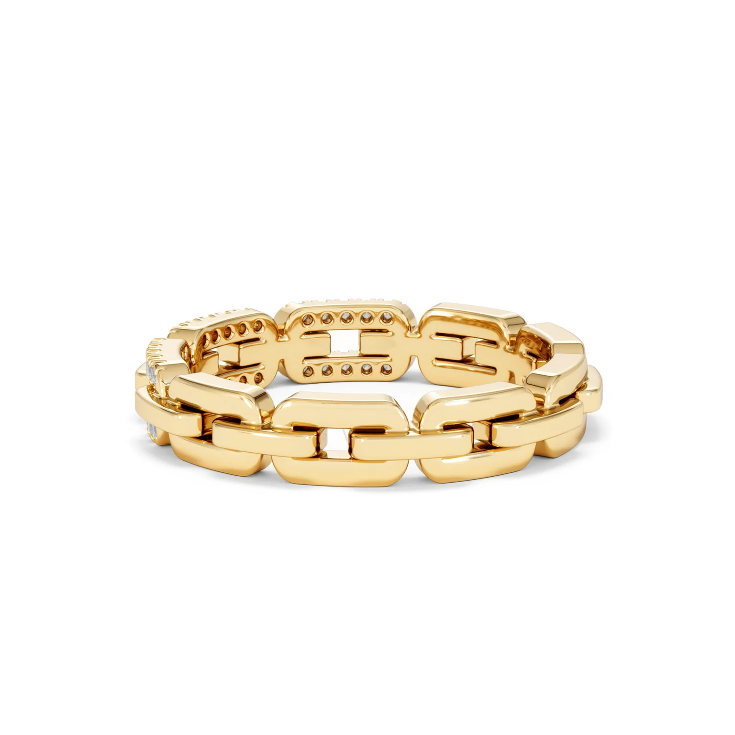 Lab Diamond Chain Link Ring 0.14ct in 18k Gold Vermeil - Image 62