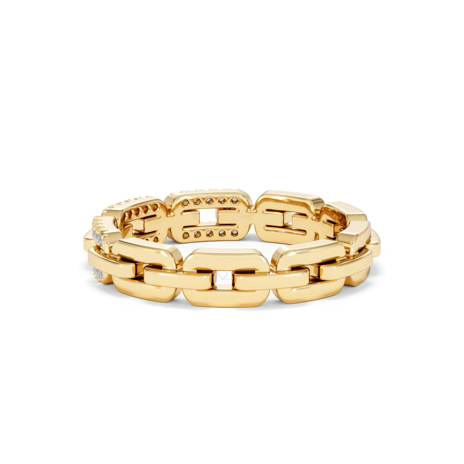 Lab Diamond Chain Link Ring 0.14ct in 18k Gold Vermeil - Image 63