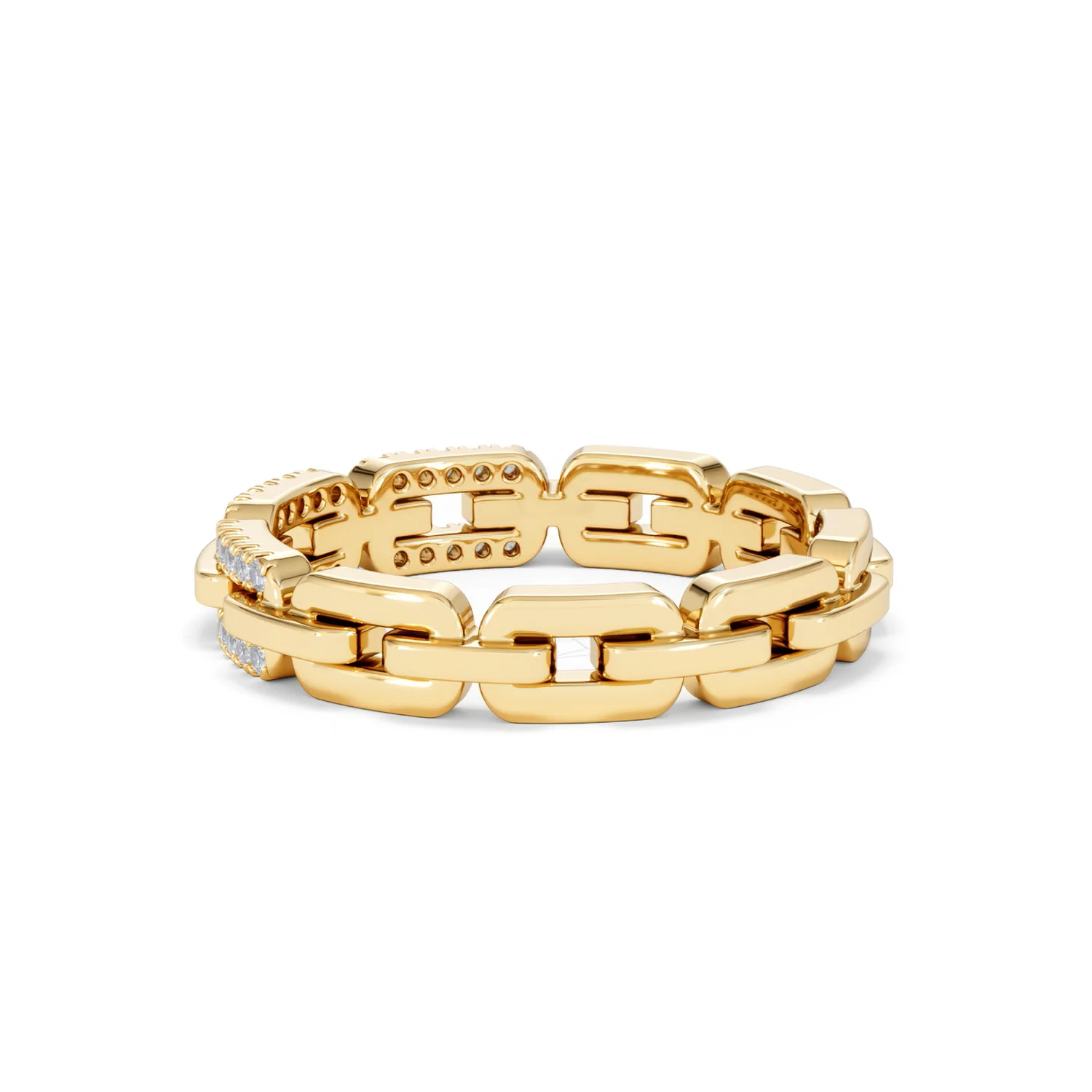 Lab Diamond Chain Link Ring 0.14ct in 18k Gold Vermeil - Image 65