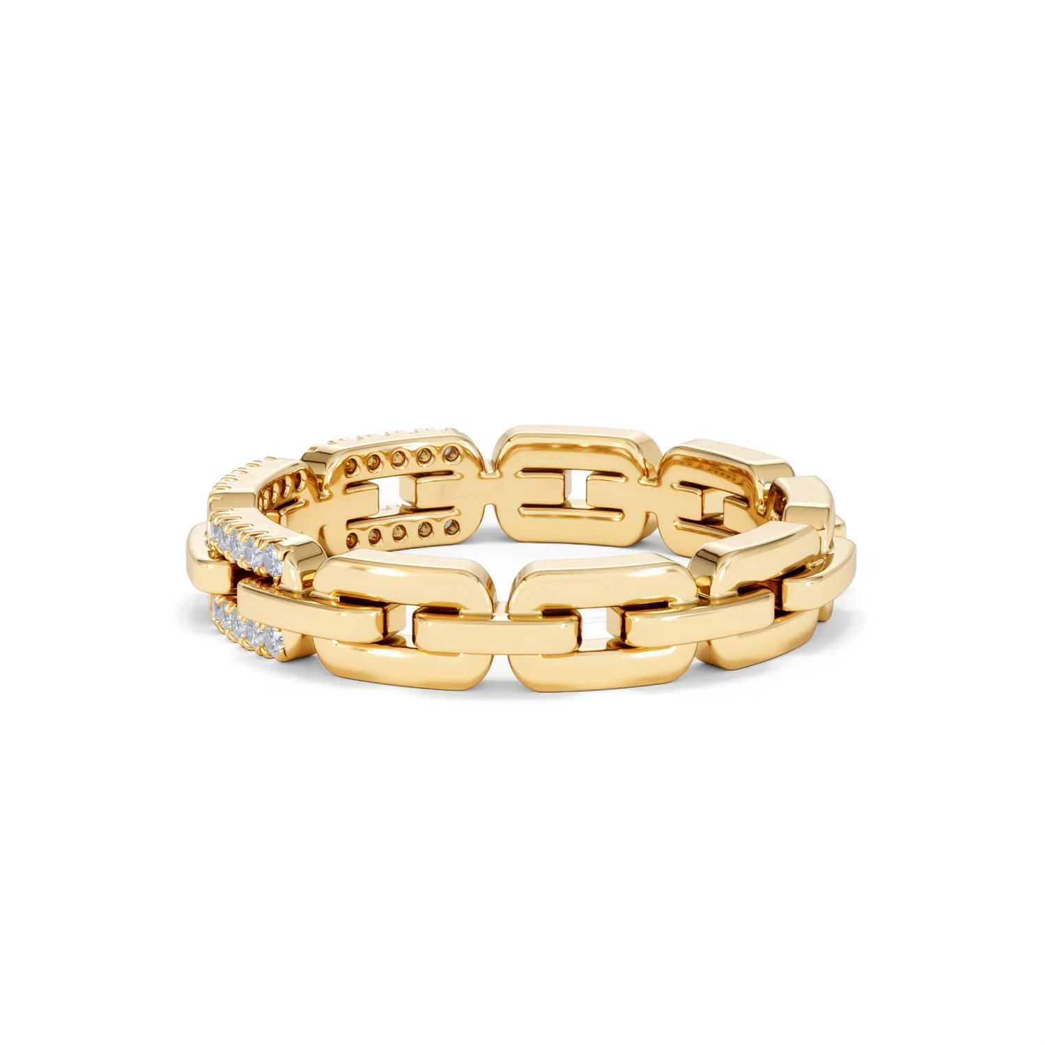 Lab Diamond Chain Link Ring 0.14ct in 18k Gold Vermeil - Image 67