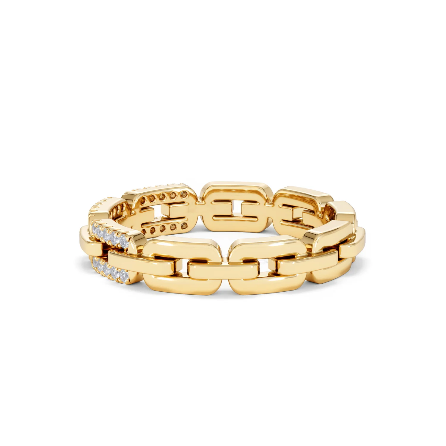 Lab Diamond Chain Link Ring 0.14ct in 18k Gold Vermeil - Image 68