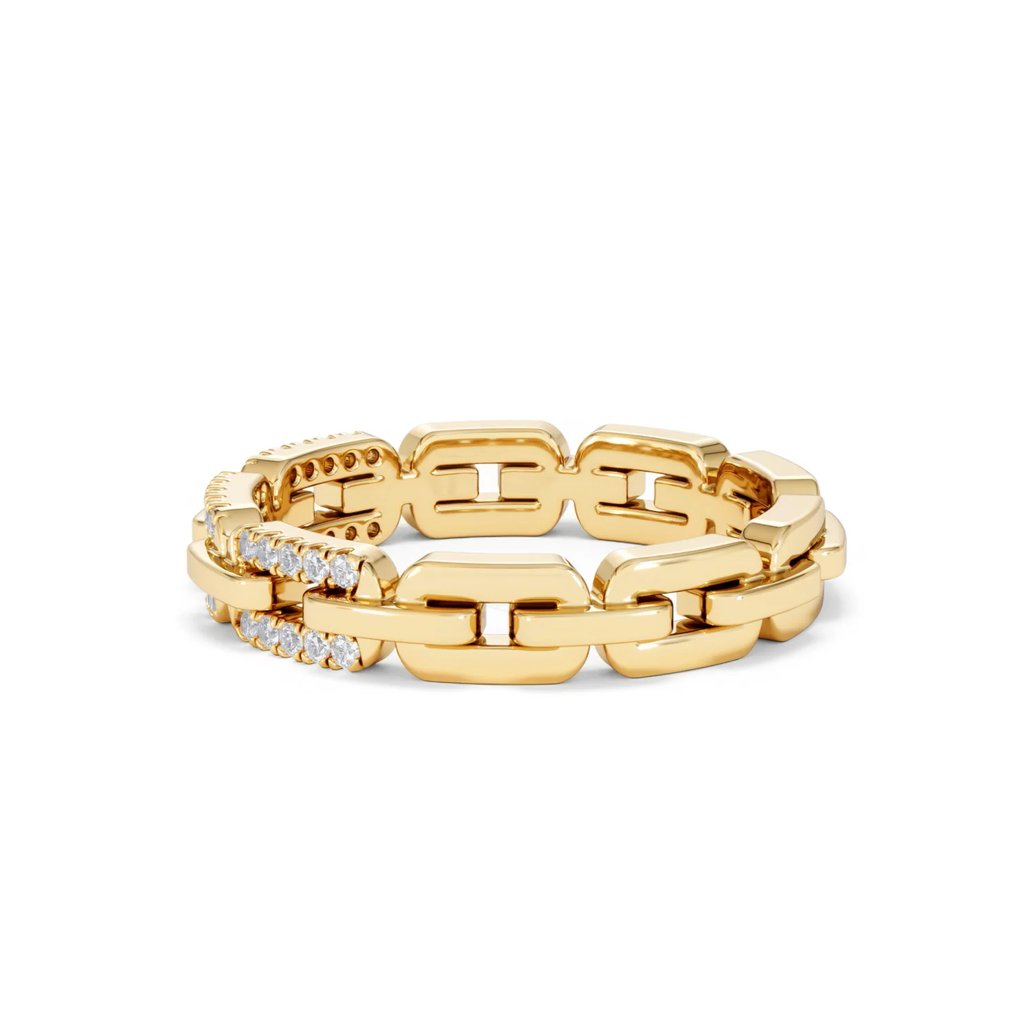 Lab Diamond Chain Link Ring 0.14ct in 18k Gold Vermeil - Image 71