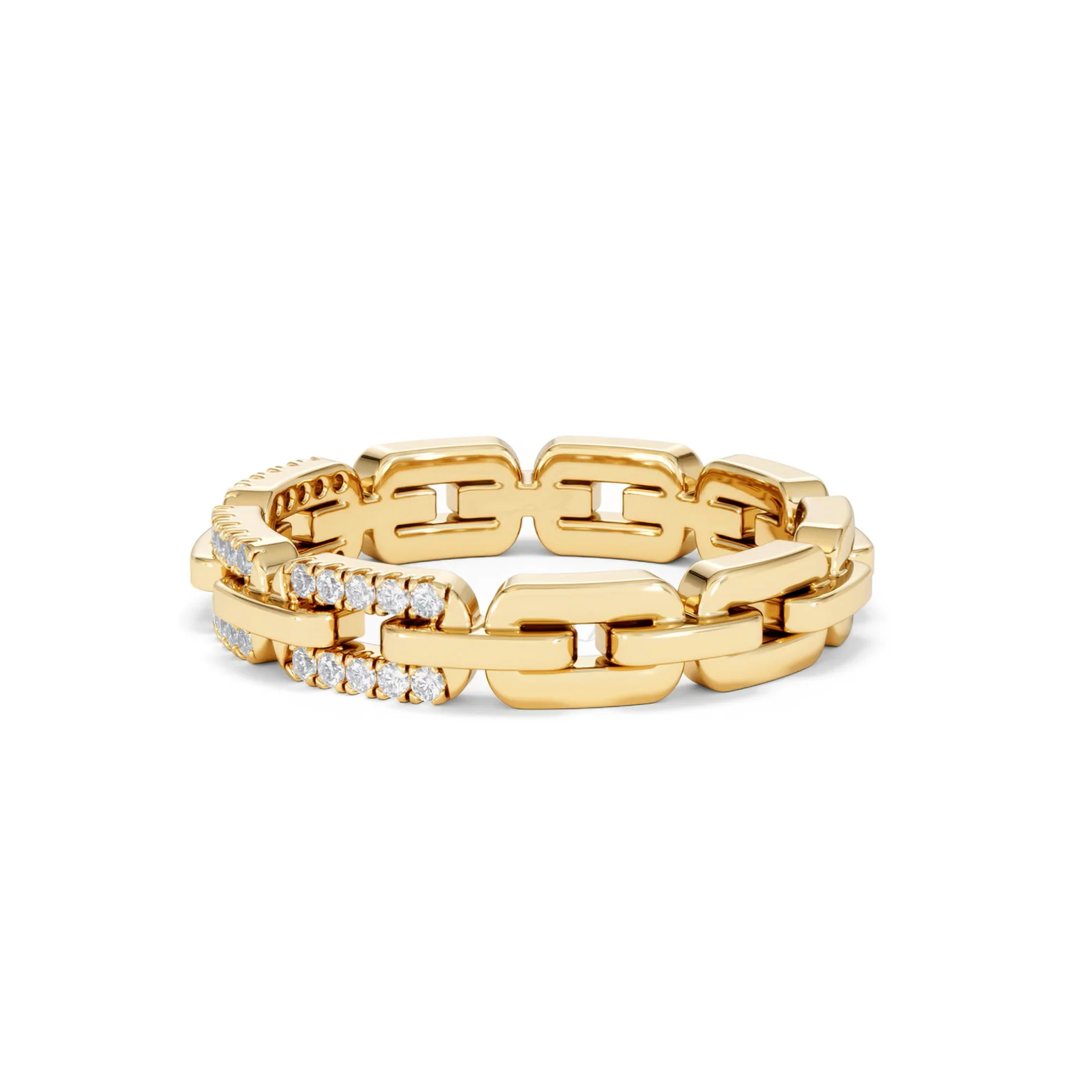 Lab Diamond Chain Link Ring 0.14ct in 18k Gold Vermeil - Image 74