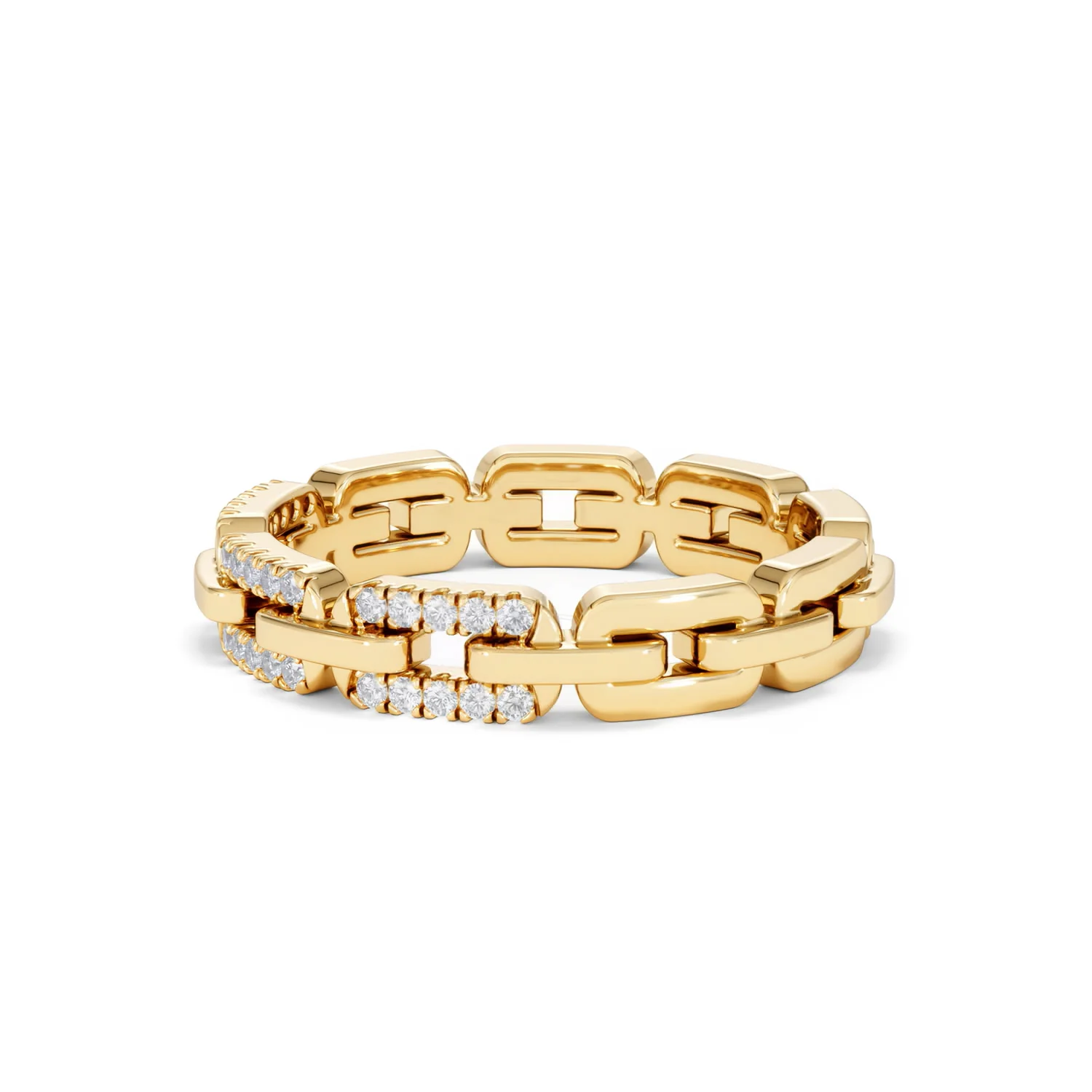 Lab Diamond Chain Link Ring 0.14ct in 18k Gold Vermeil - Image 77