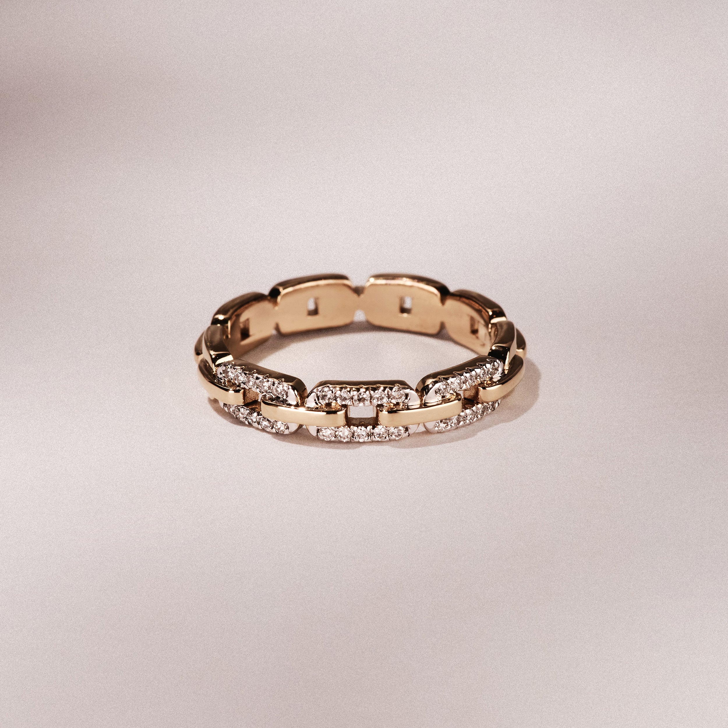 Lab Diamond Chain Link Ring 0.14ct in 18k Gold Vermeil - Image 8